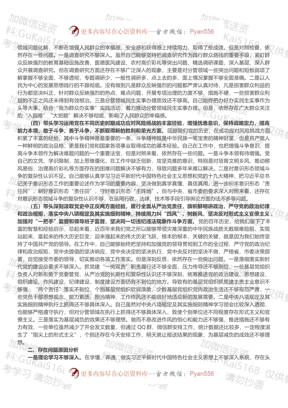 副市长党史学习教育专题民主生活会“五个带头”对照检查材料.docx_第2页