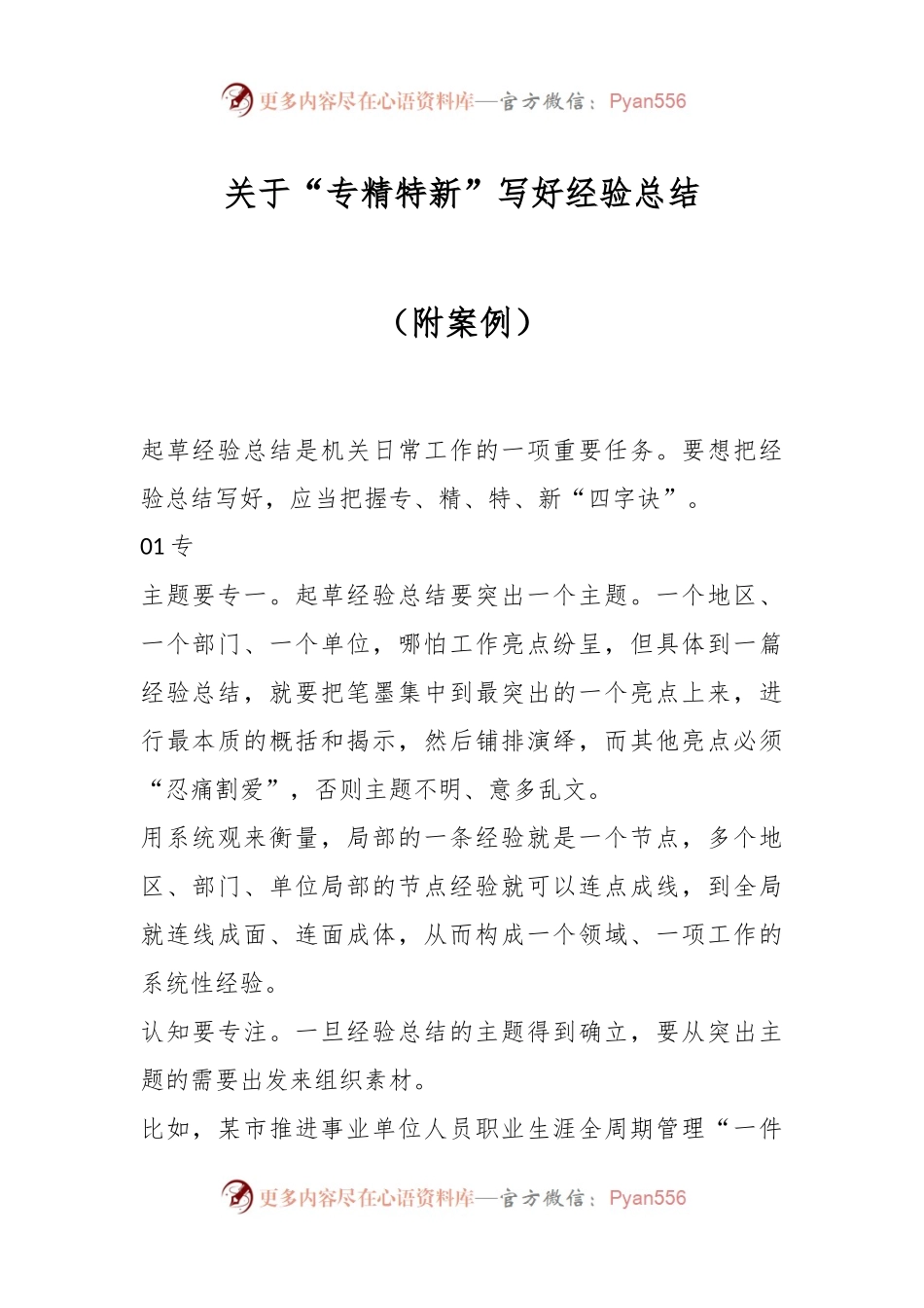 关于“专精特新”写好经验总结（附案例）.docx_第1页
