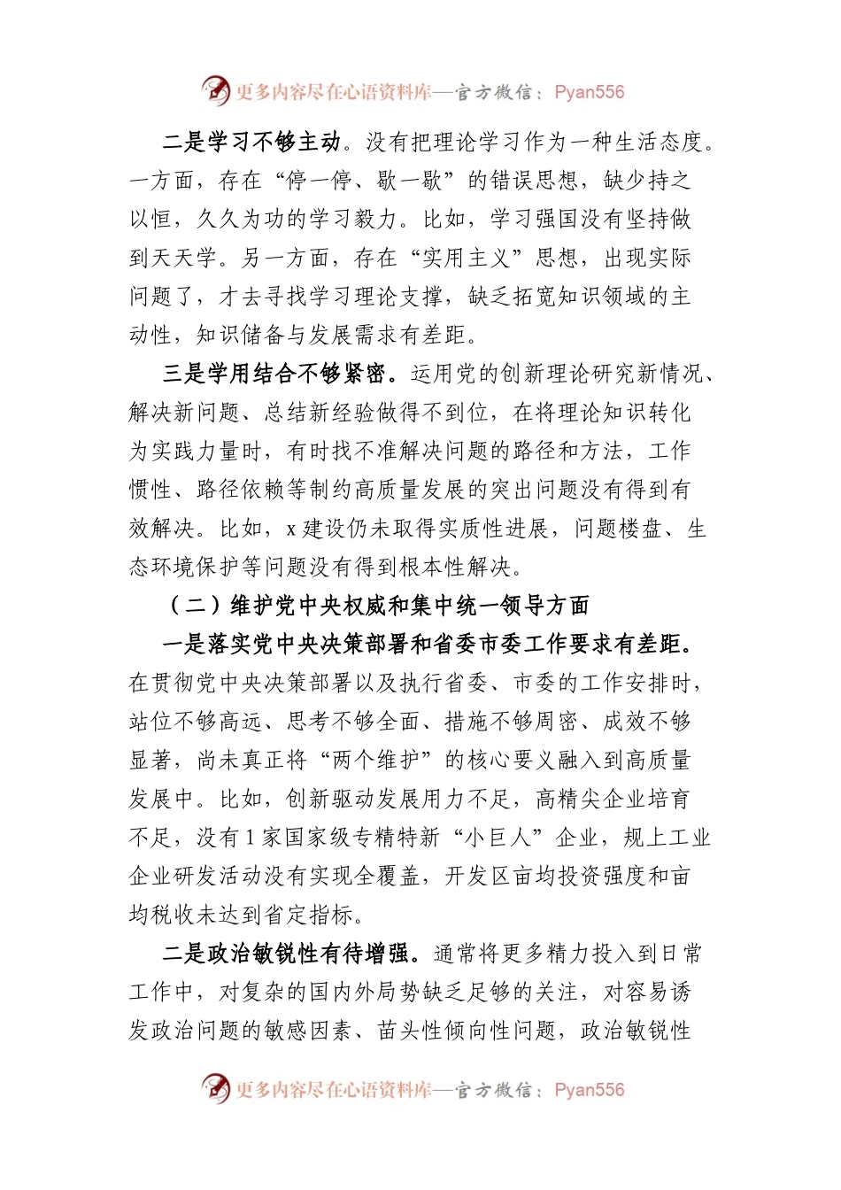 区委副书记、区长2023年度专题民主生活会个人对照检视剖析发言提纲（践行宗旨等6个方面+政绩观+营商环境.docx_第2页