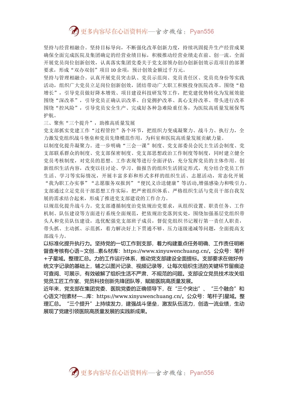 医院经验交流：“医”心向党立标杆 党建赋能开新局.docx_第2页