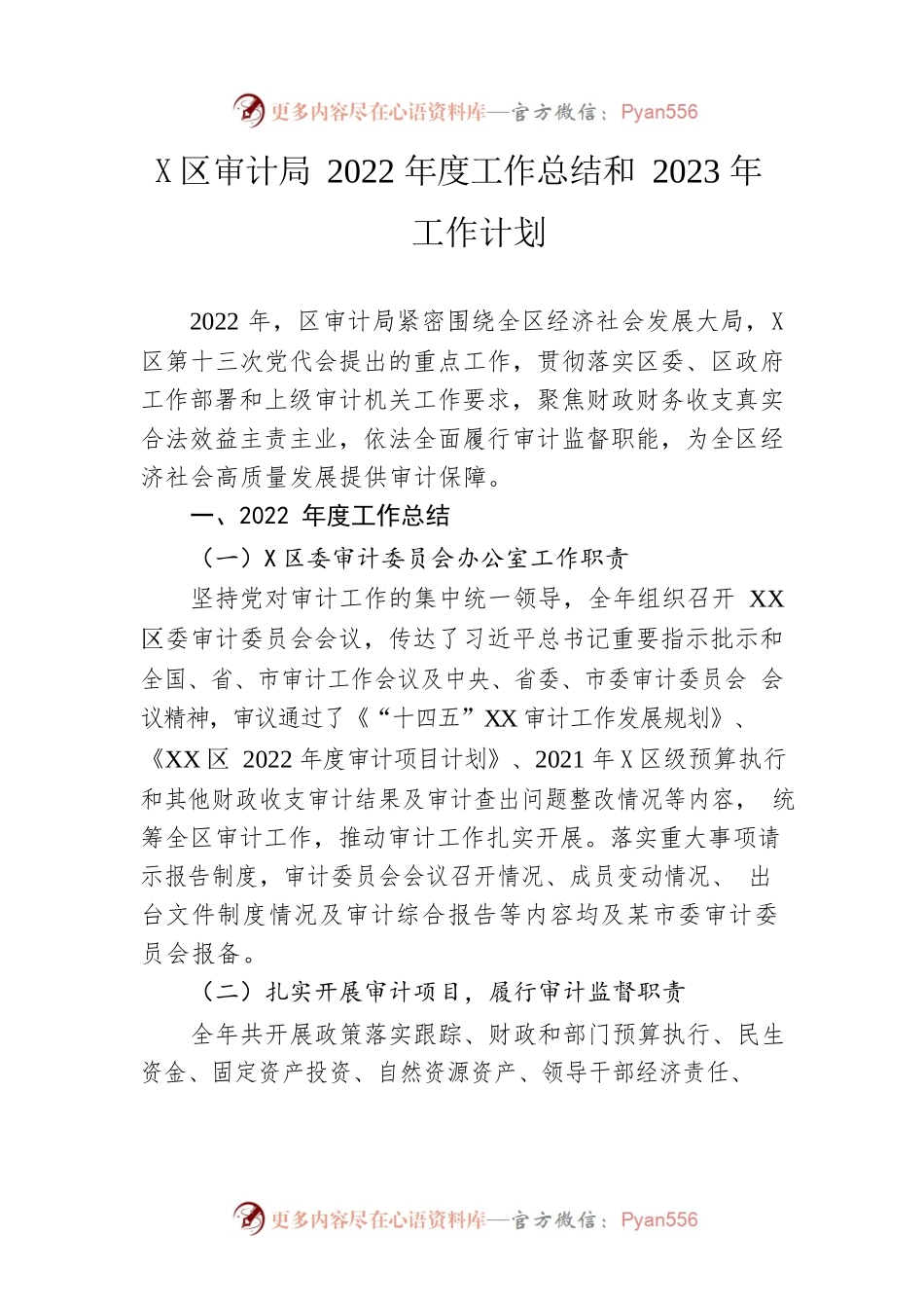 区审计局XX街道2022年度工作总结及2023年工作计划.docx_第1页