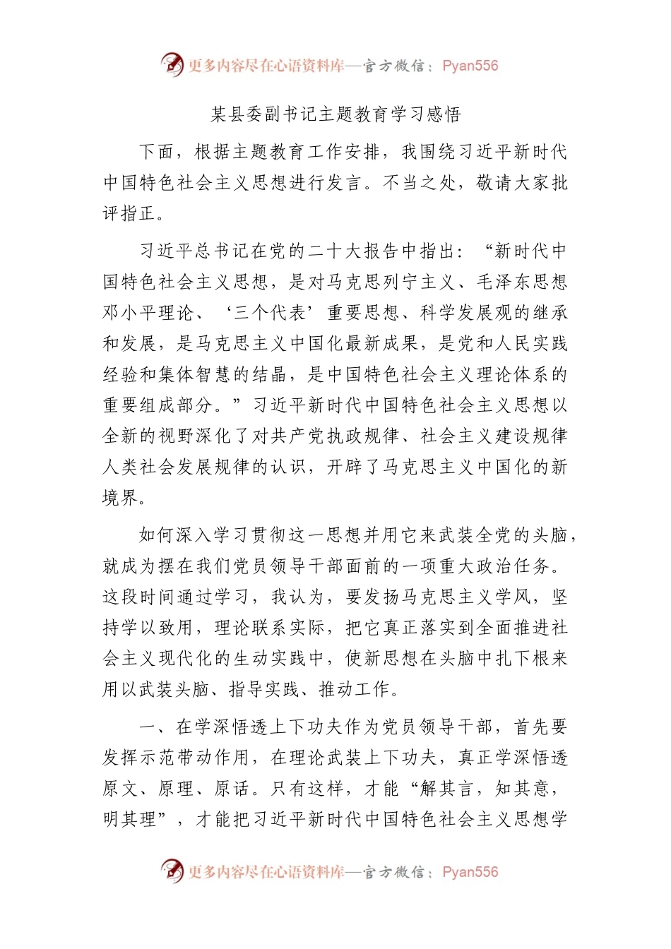 县委副书记主题教育学习研讨发言3500字.docx_第1页