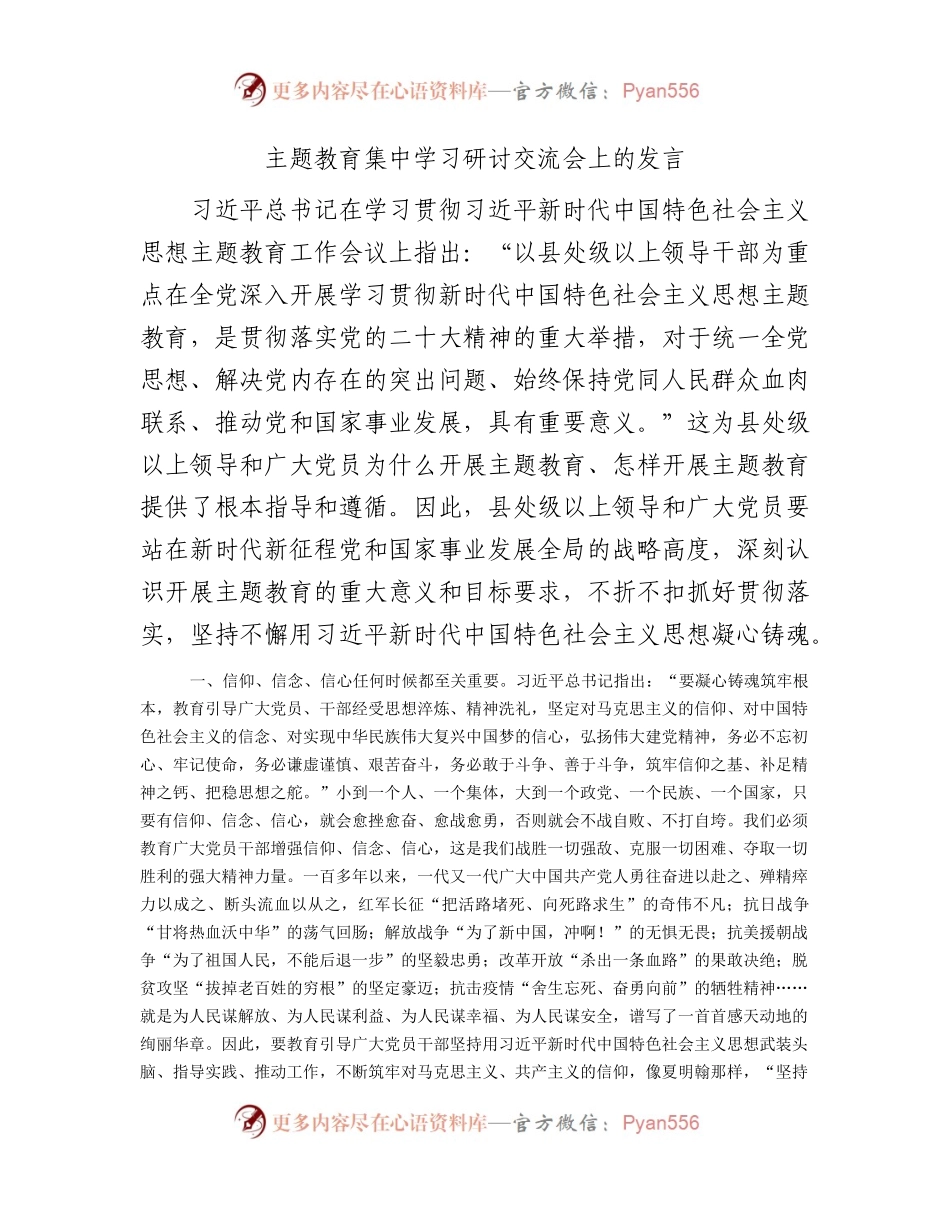 在2023年主题教育集中学习研讨交流会上的发言3900字.docx_第1页