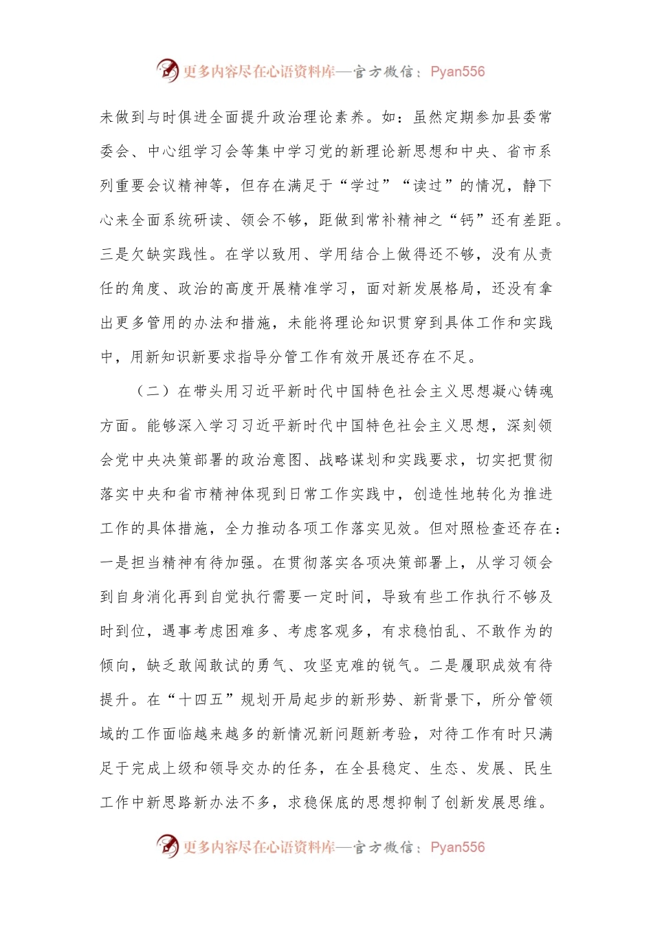 县委常委、副县长2022年度民主生活会个人对照检查材料（3784字）.docx_第2页