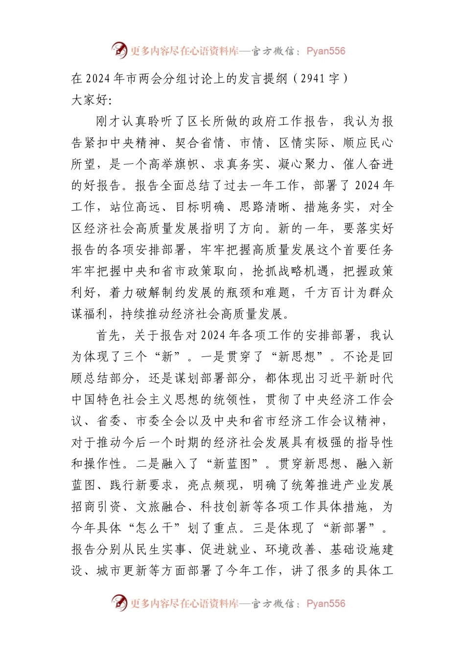 在2024年市两会分组讨论上的发言提纲.docx_第1页