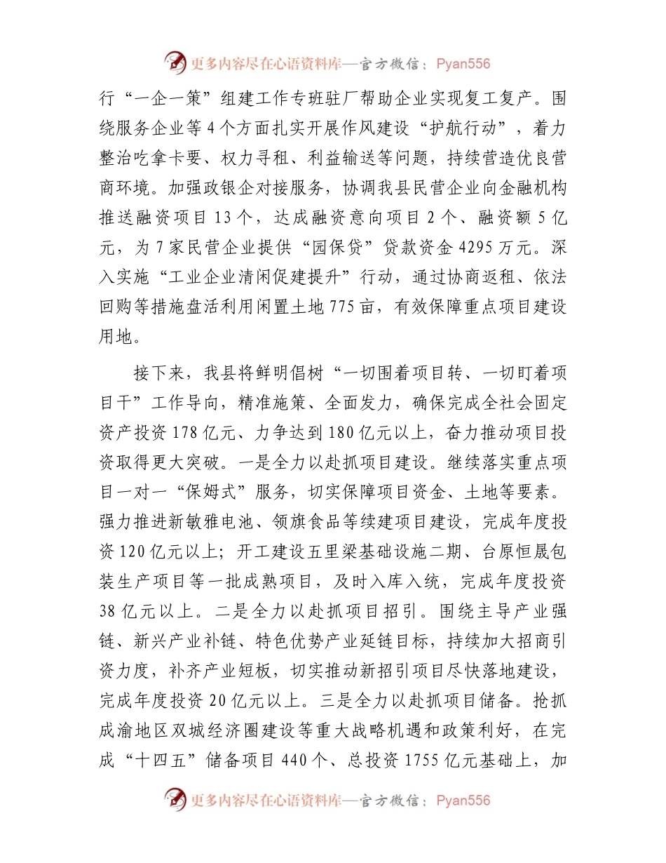 县政府关于项目投资工作情况汇报.docx_第2页