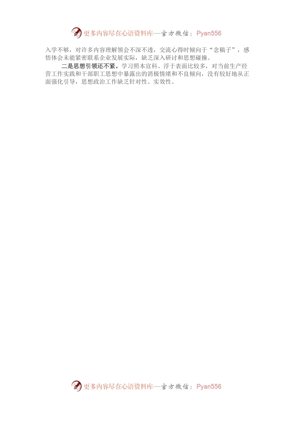 国企2022年度党员领导干部民主生活会领导班子发言提纲.docx_第2页