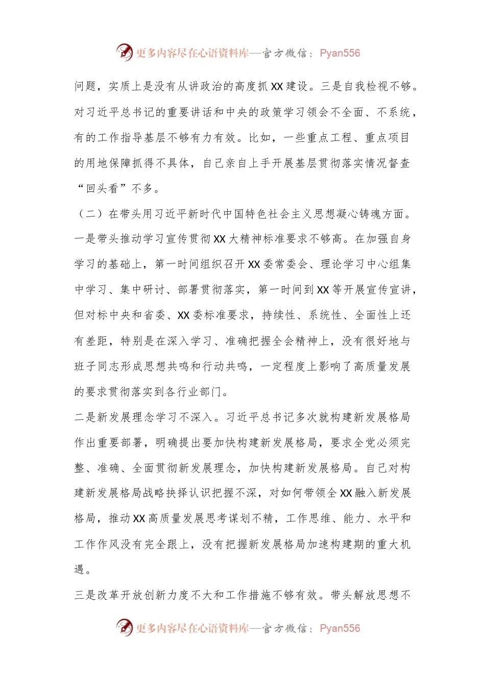 国家机关党员领导干部2022年度生活会对照检查问题清单.docx_第2页