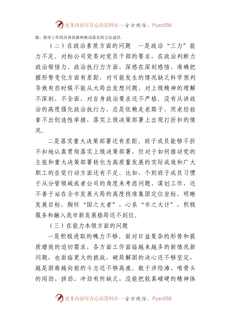 国企党委2023年主题教育专题民主生活会领导班子对照检查材料(1).docx_第2页