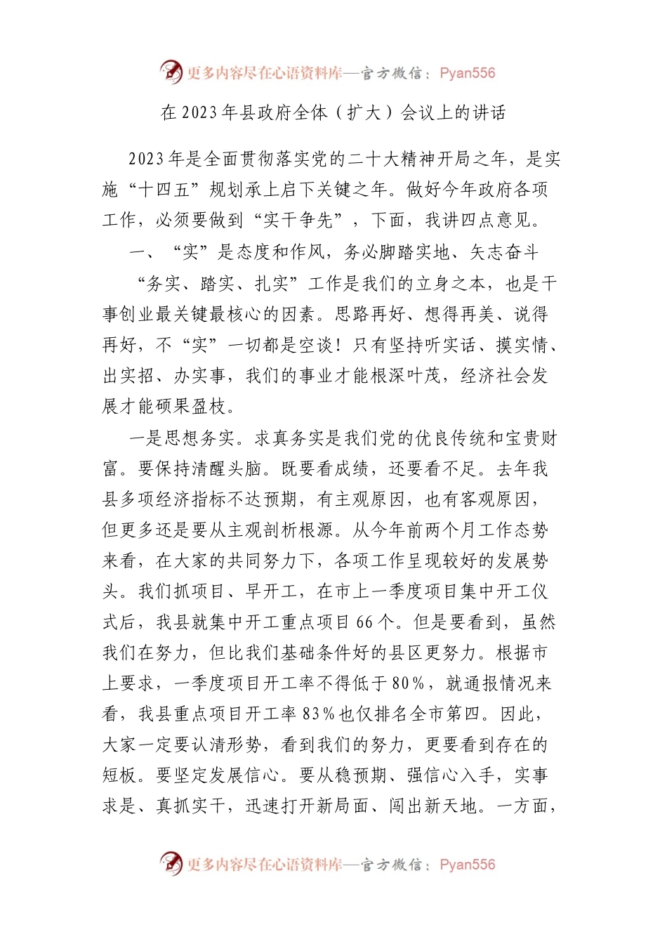 在2023年县政府全体（扩大）会议上的讲话.docx_第1页