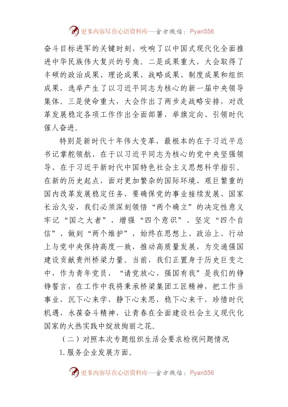 国企团支部委员2022年专题组织生活会个人对照检查材料.docx_第2页