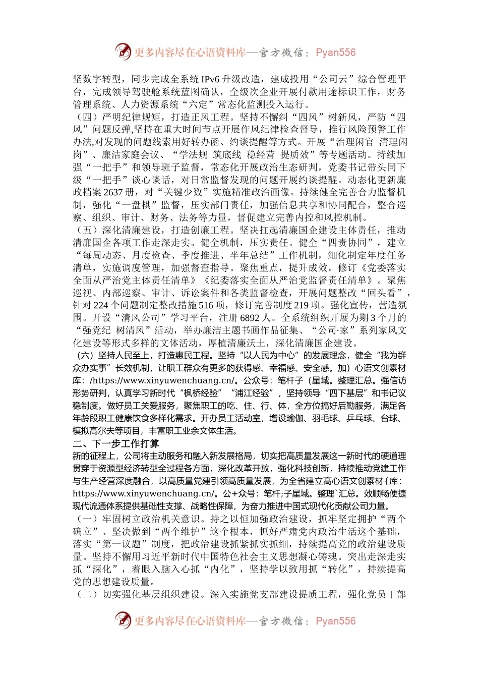 国企公司党委2024年落实全面从严治党主体责任情况报告.docx_第2页