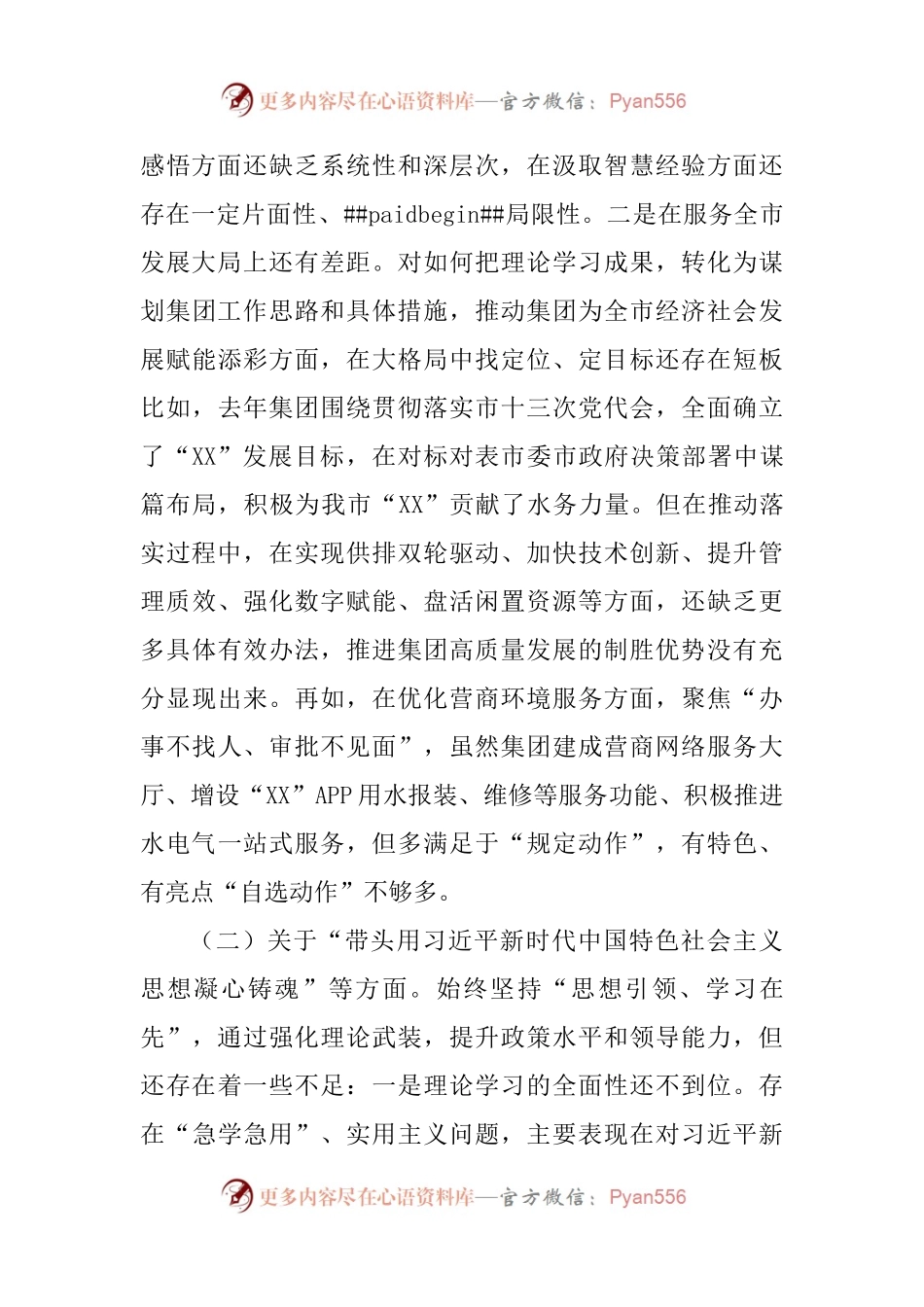 国企领导班子2022年度民主生活会个人发言提纲.docx_第2页