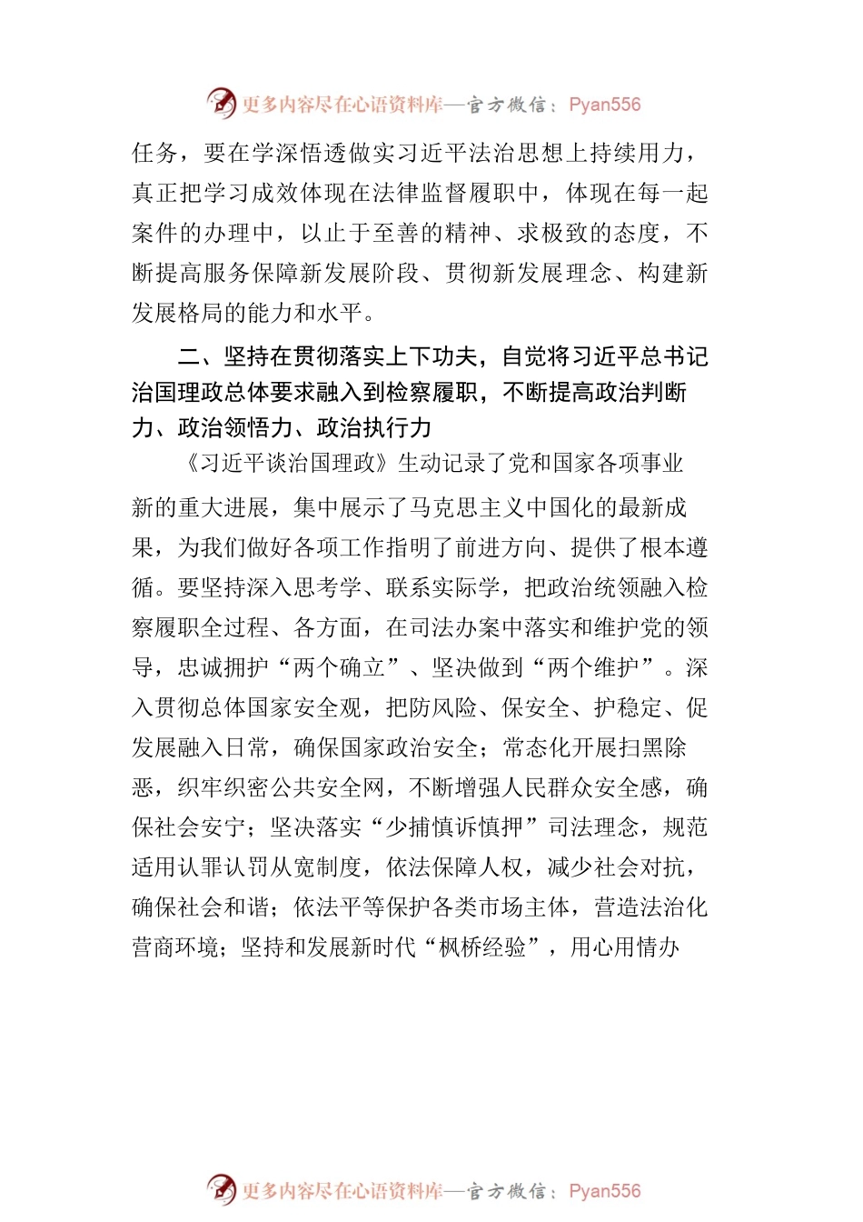 县委理论学习中心组读书班发言：学习《习近平谈治国理政》第四卷的心得体会（检察院）.docx_第2页