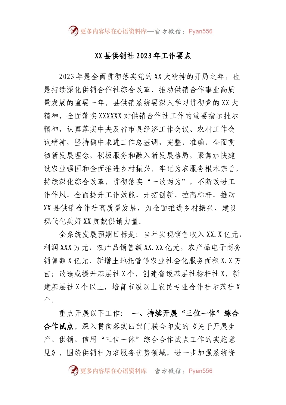 县供销社2023年工作要点.docx_第1页