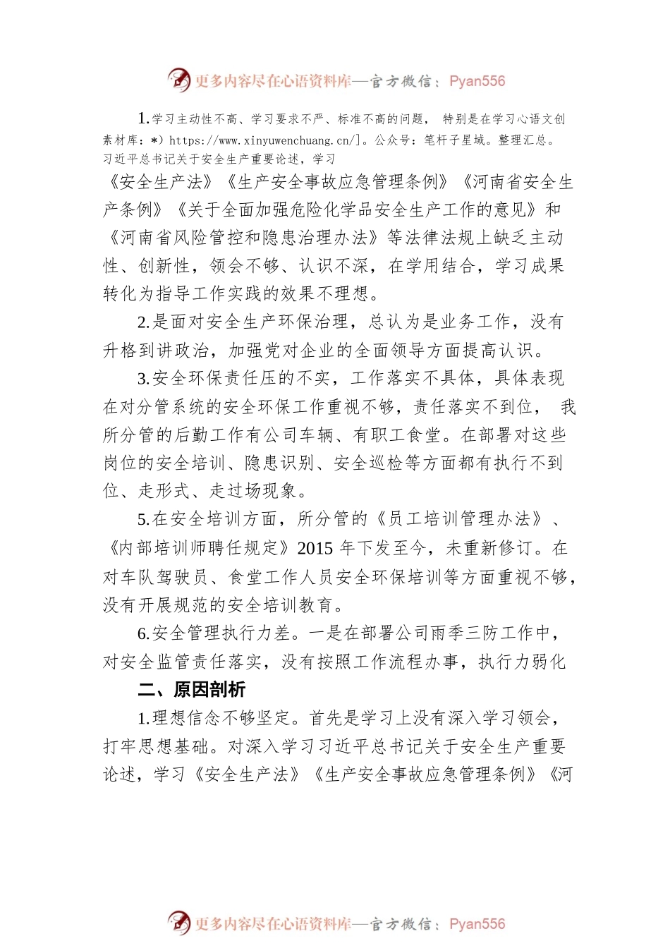 国企行政总监安全生产以案促改专题民主生活会个人发言提纲.docx_第2页