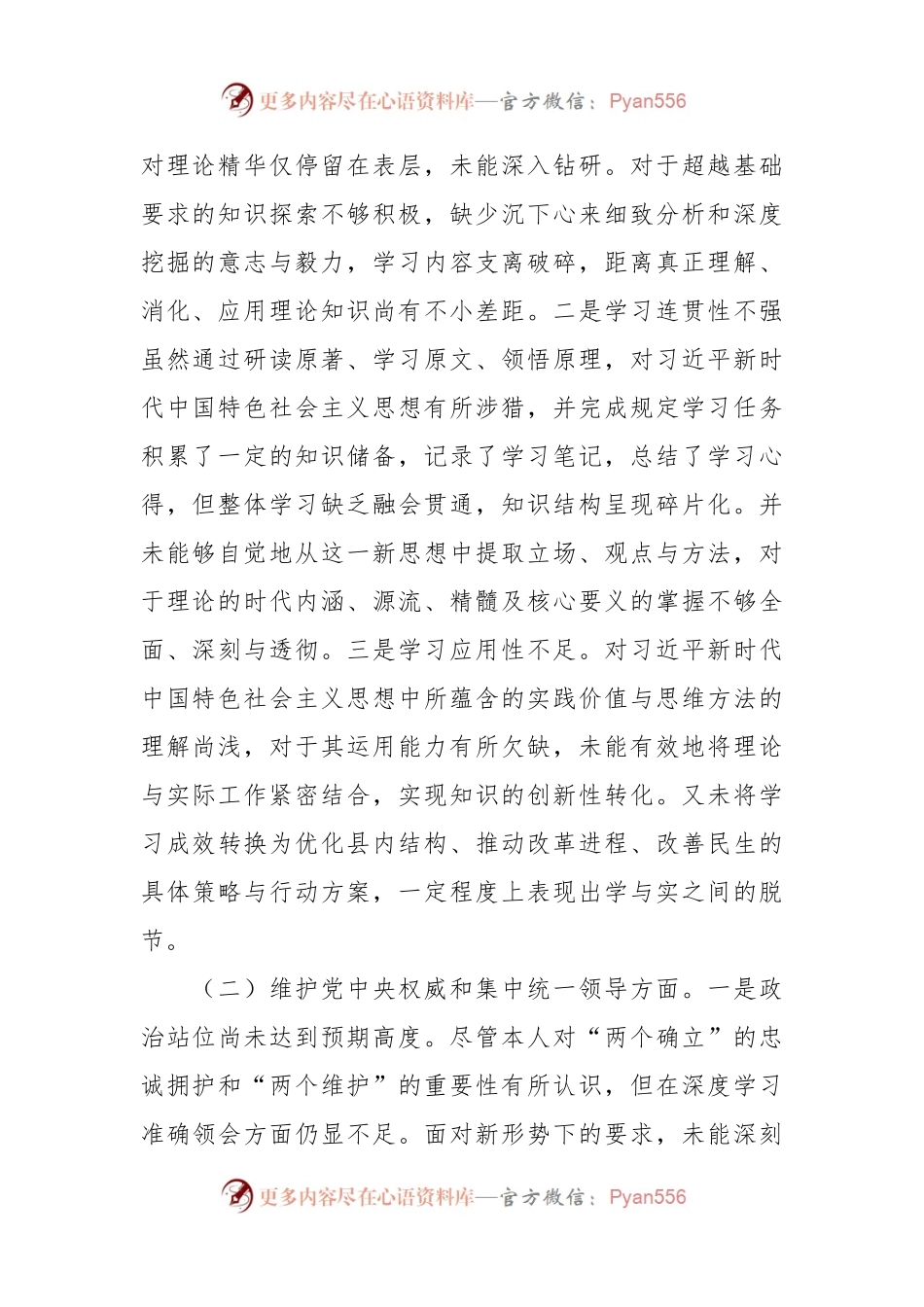 县长2023年度主题教育专题民主生活会个人对照检查材料（新六个方面）（2）.docx_第2页