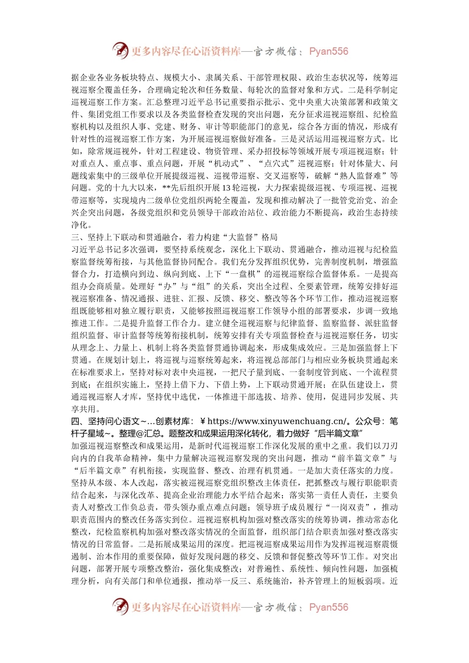 在2024年国有企业巡视巡察工作座谈会上的汇报发言.docx_第2页