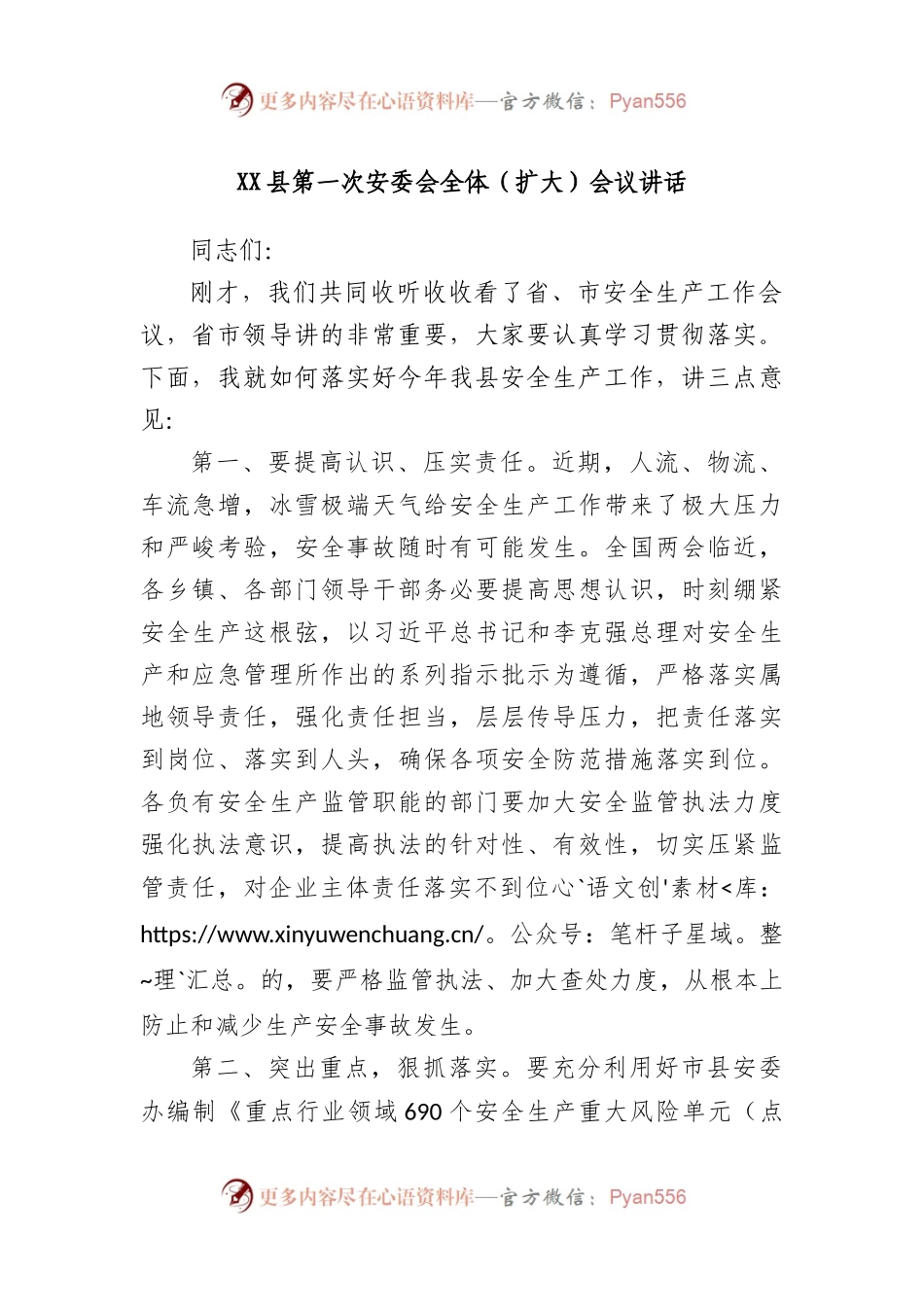 县第一次安委会全体（扩大）会议讲话.docx_第1页