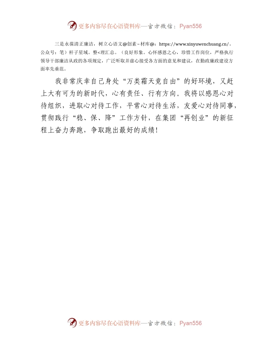 国企新提任中层干部任前谈话会上的表态发言.docx_第2页