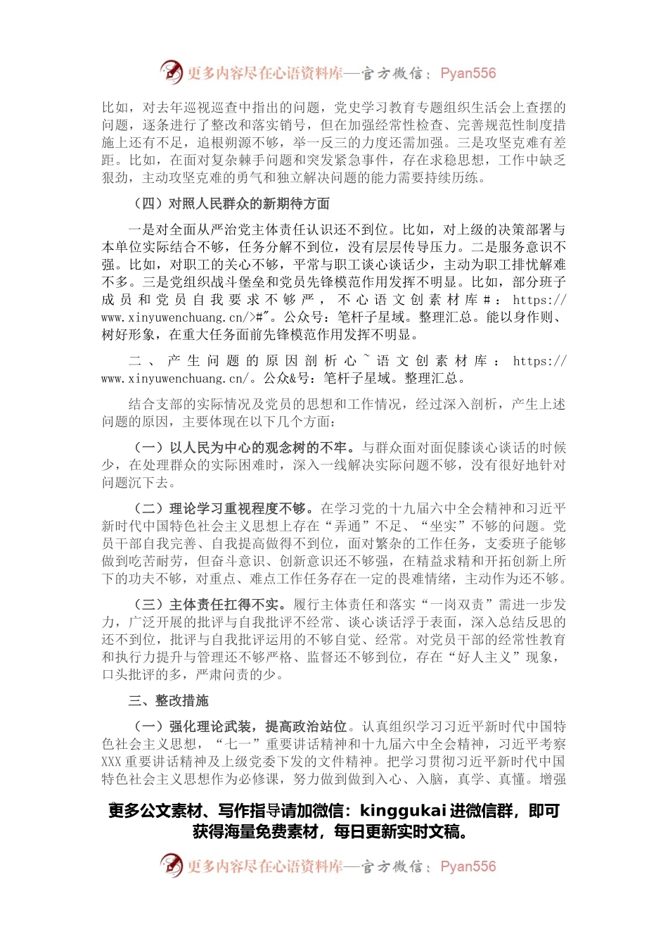 国企党支部2021年度支委班子对照检查材料.docx_第2页