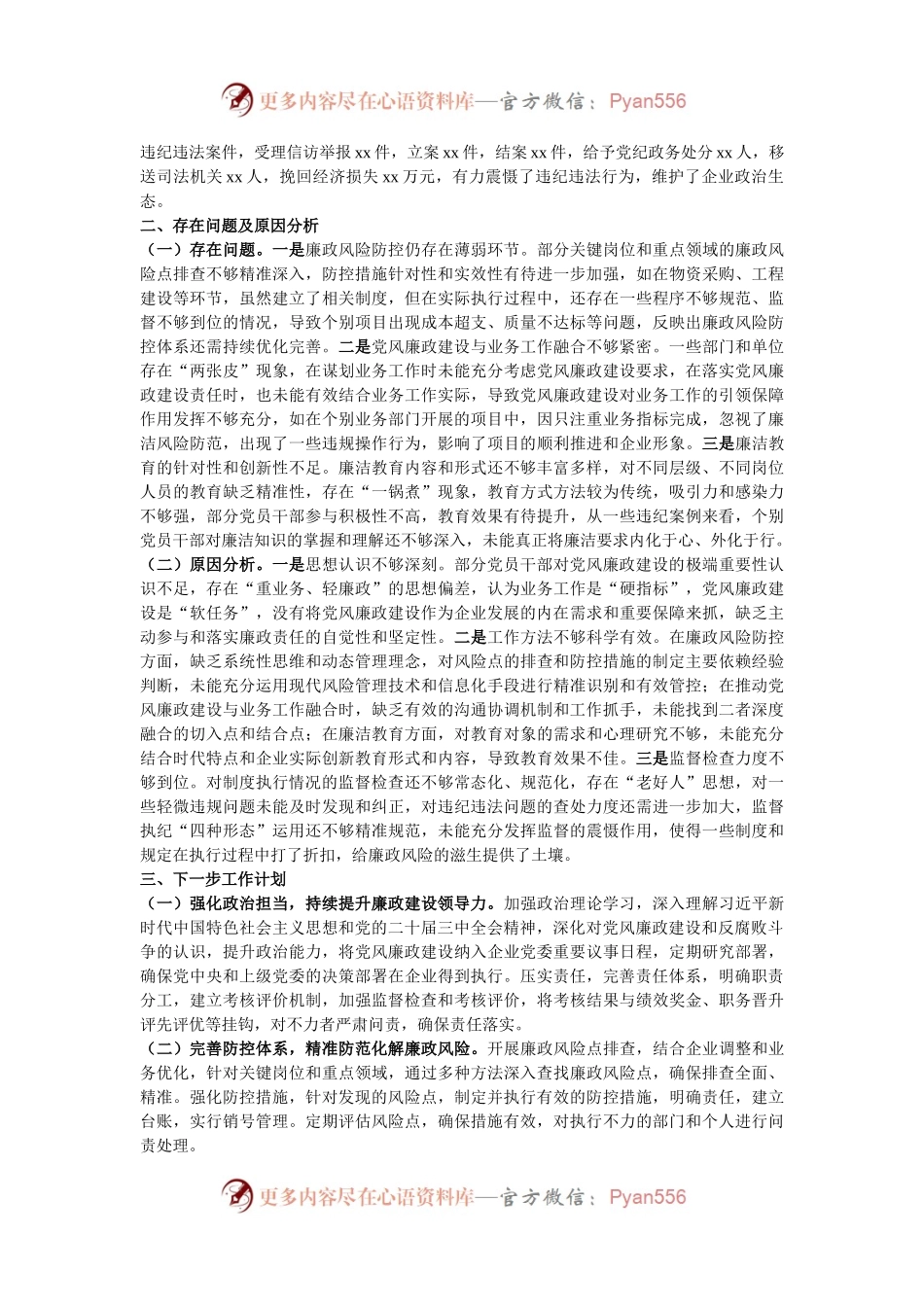 国有企业党委书记2024年党风廉政述职报告.docx_第2页