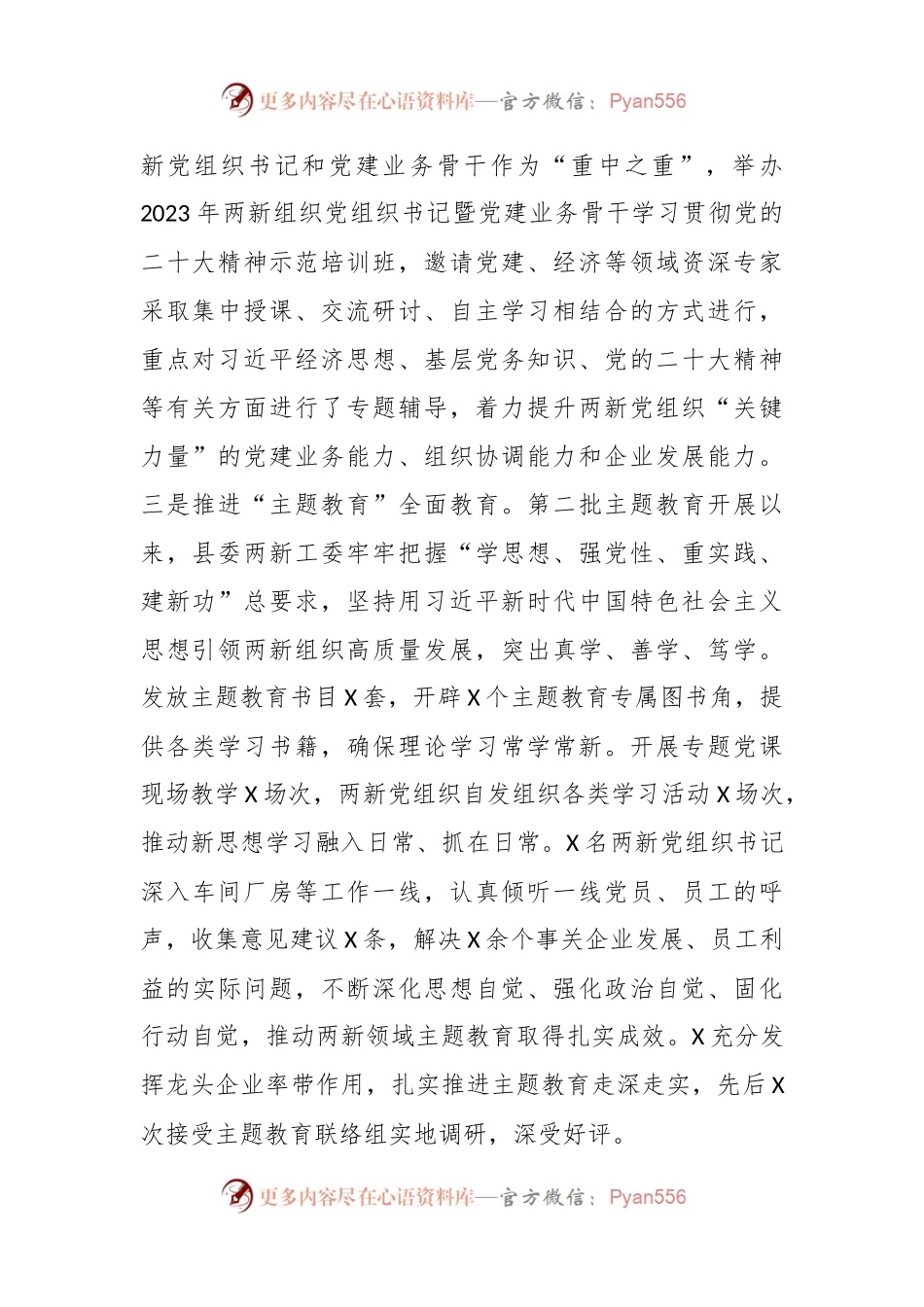 县委两新工委2023年度抓基层党建工作述职和述责述廉报告.docx_第2页
