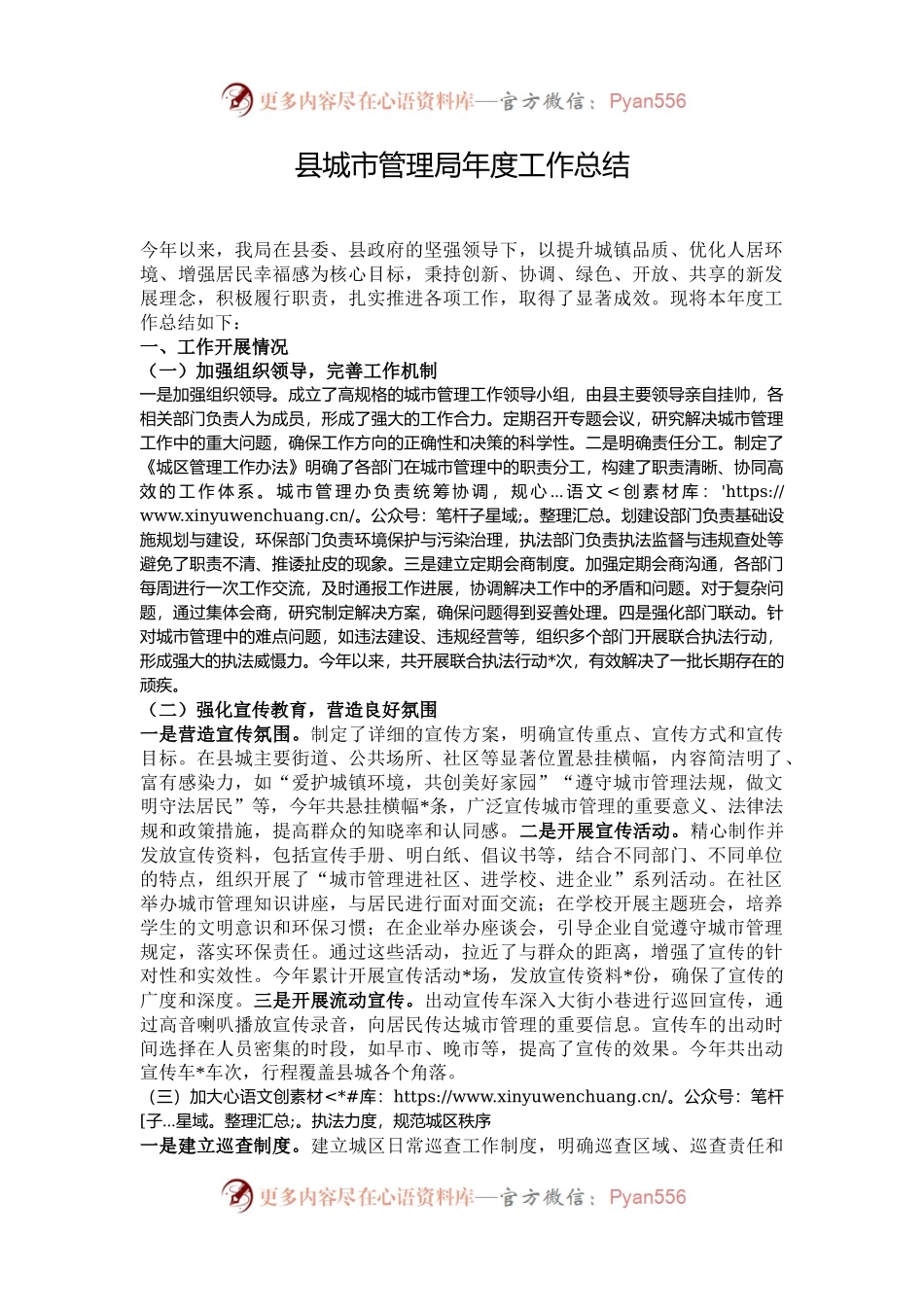 县城市管理局年度工作总结.docx_第1页