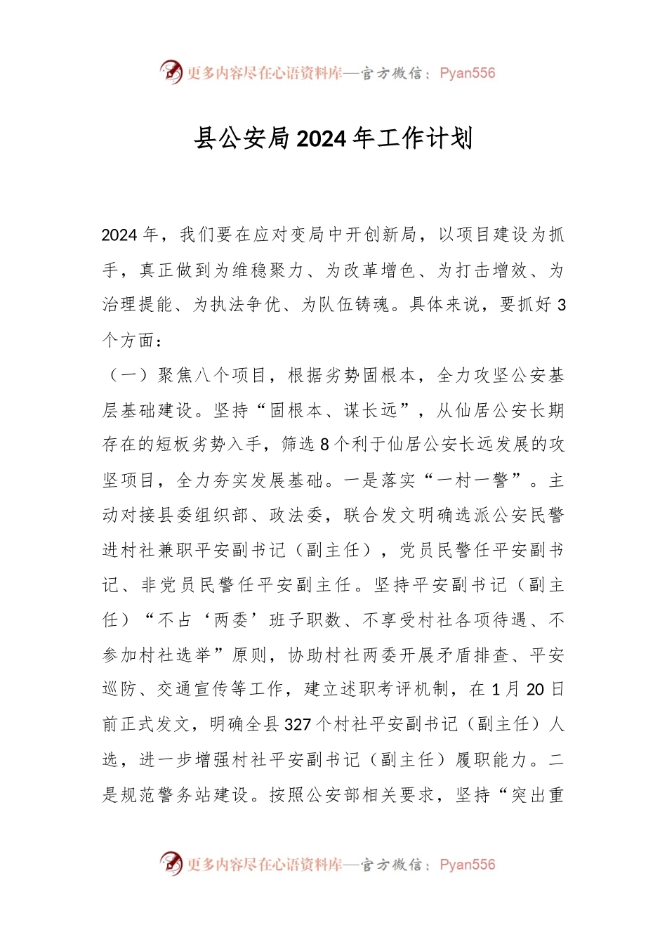 县公安局2024年工作计划.docx_第1页