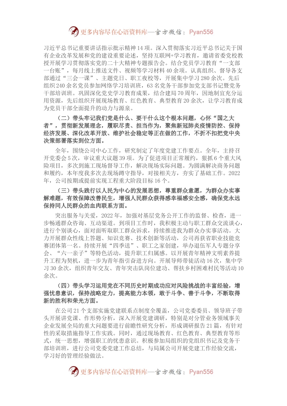 国企党委书记2022年度民主生活会发言提纲.docx_第2页