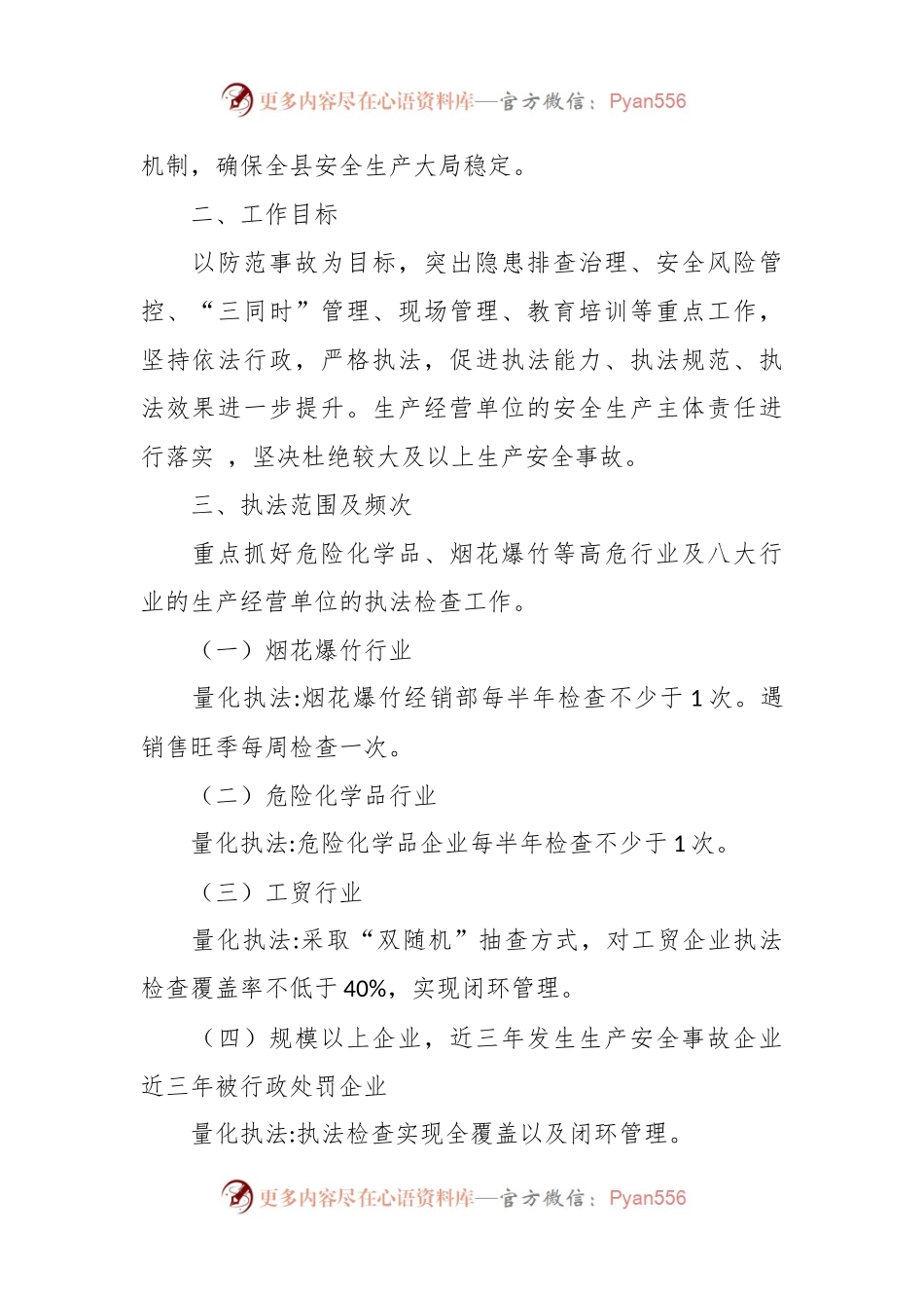 县应急管理局安全生产2024年度执法检查工作计划.docx_第2页