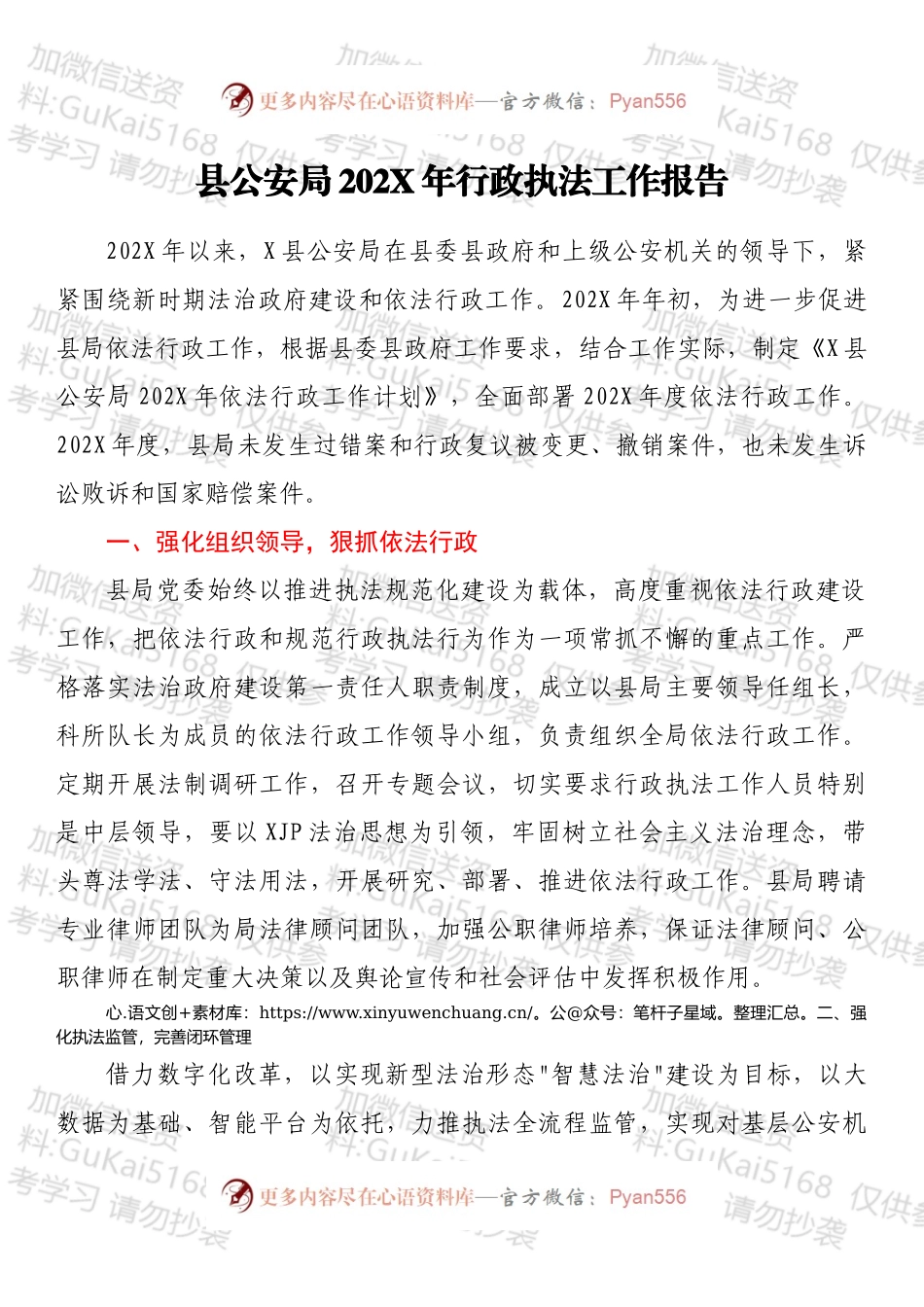 县公安局202X年行政执法工作报告.docx_第1页