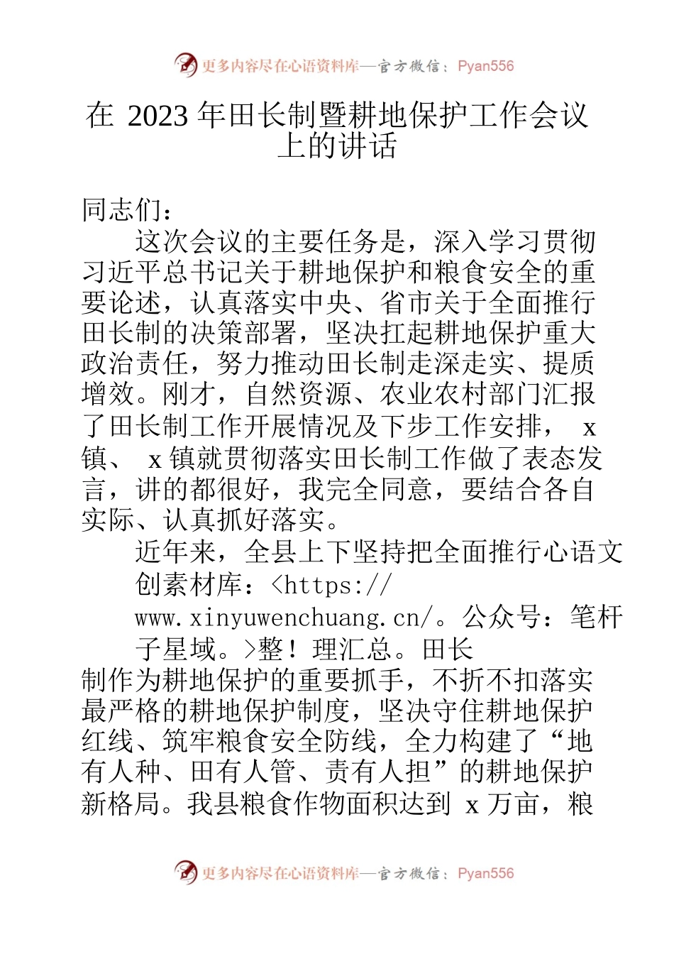 在2023年县级田长工作会议上的讲话.docx_第1页