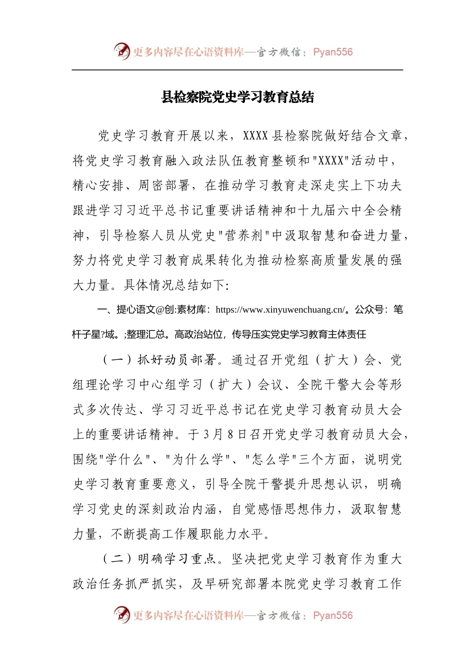 县检察院党史学习教育总结.docx_第1页