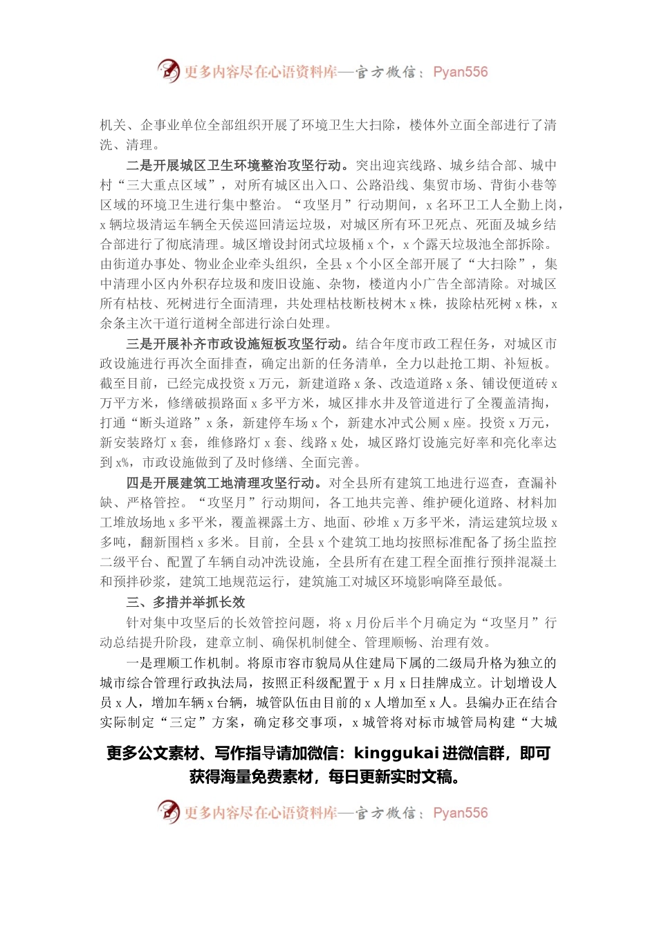 县城区环境卫生攻坚行动总结汇报.docx_第2页