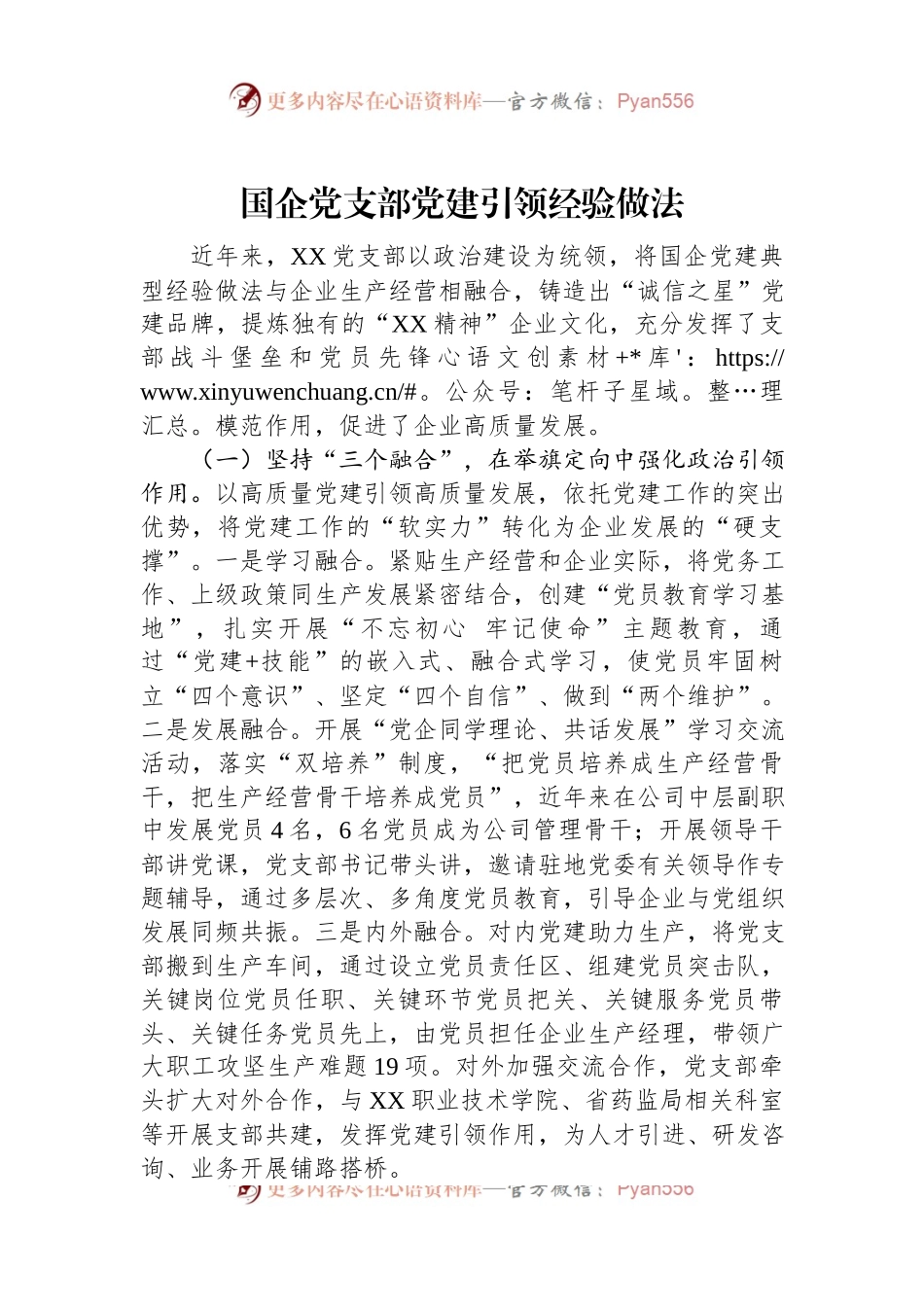 国企党支部党建引领经验做法.docx_第1页