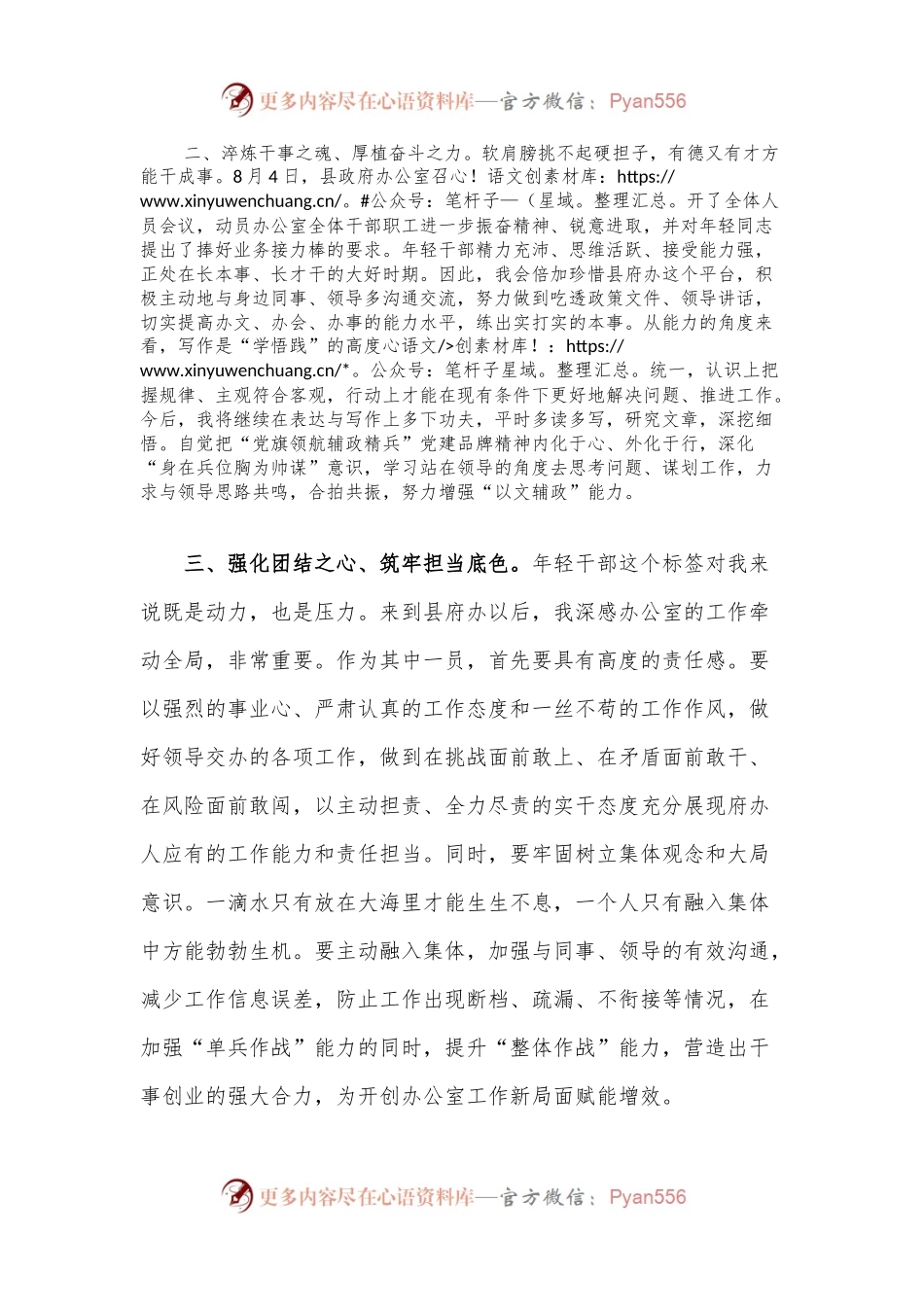县政府办公室实践锻炼交流发言：力争在岗位上干成事、干好事、干出色.docx_第2页