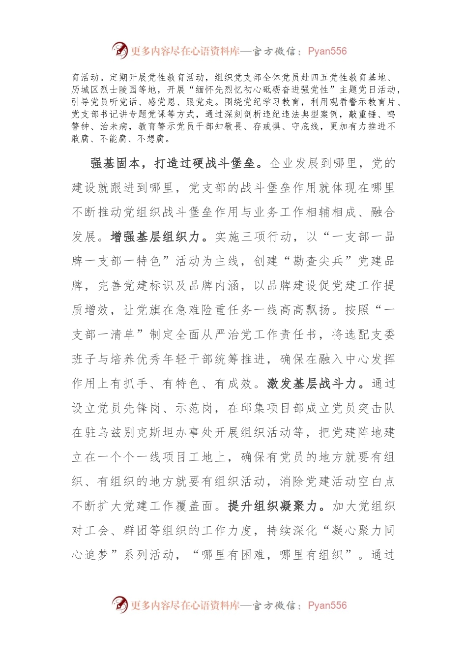 在2024年国有企业党的建设专题推进会上的汇报发言.docx_第2页