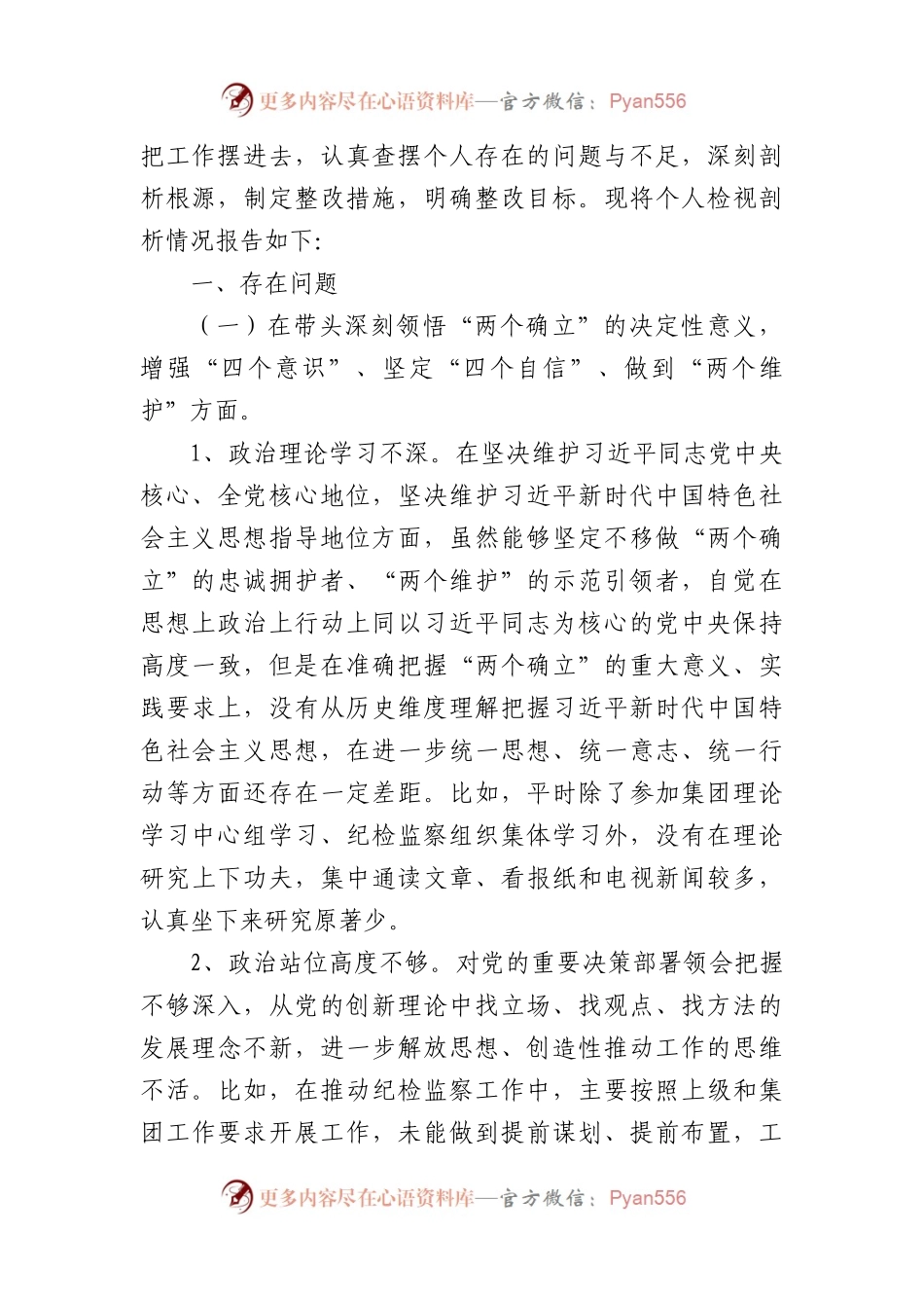 国企纪委书记2022年度民主生活会个人发言提纲.docx_第2页