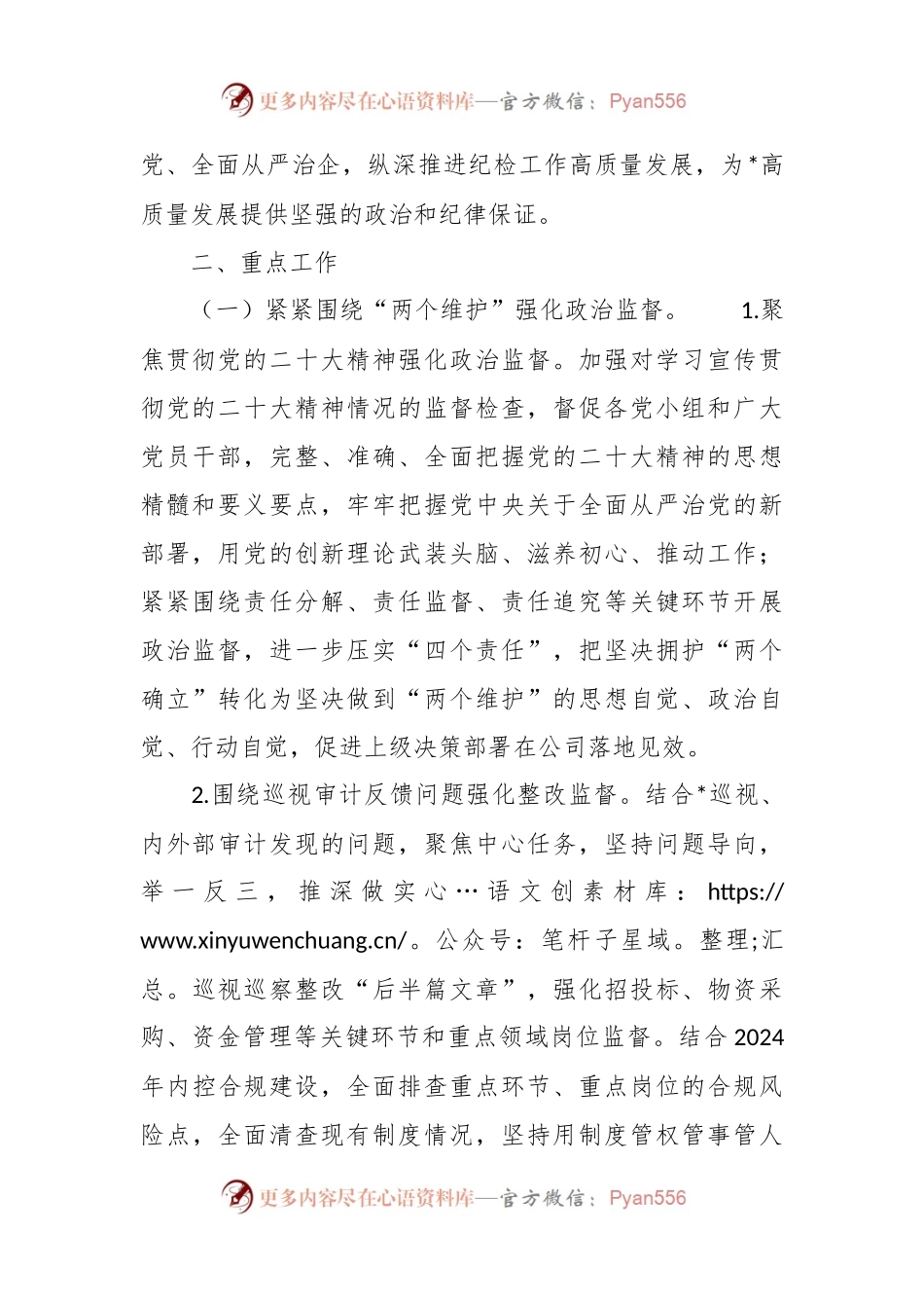 国企2024年纪检监察工作计划.docx_第2页