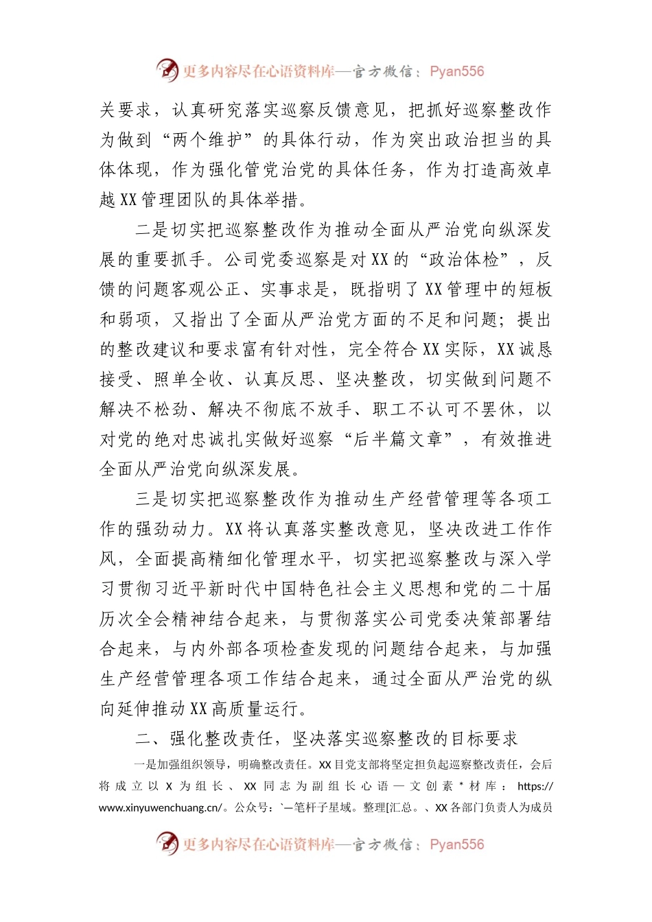 国企党支部书记在公司党委巡察整改反馈会上的表态发言.docx_第2页