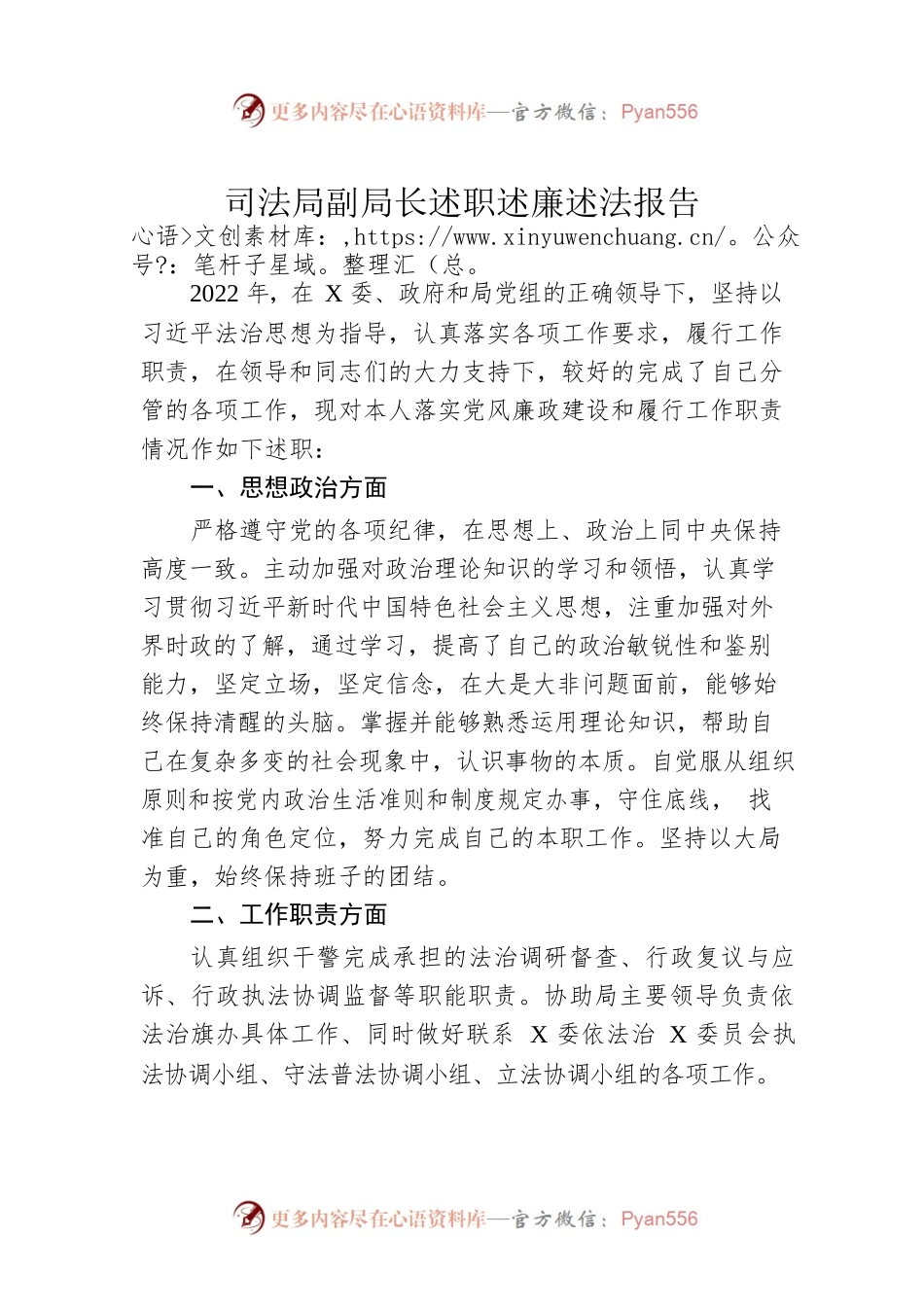 司法局副局长述职述廉述法报告.docx_第1页