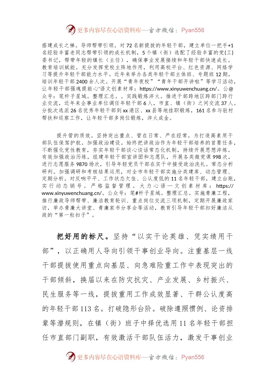 在2024年全市优秀年轻干部队伍建设推进会上的汇报发言.docx_第2页