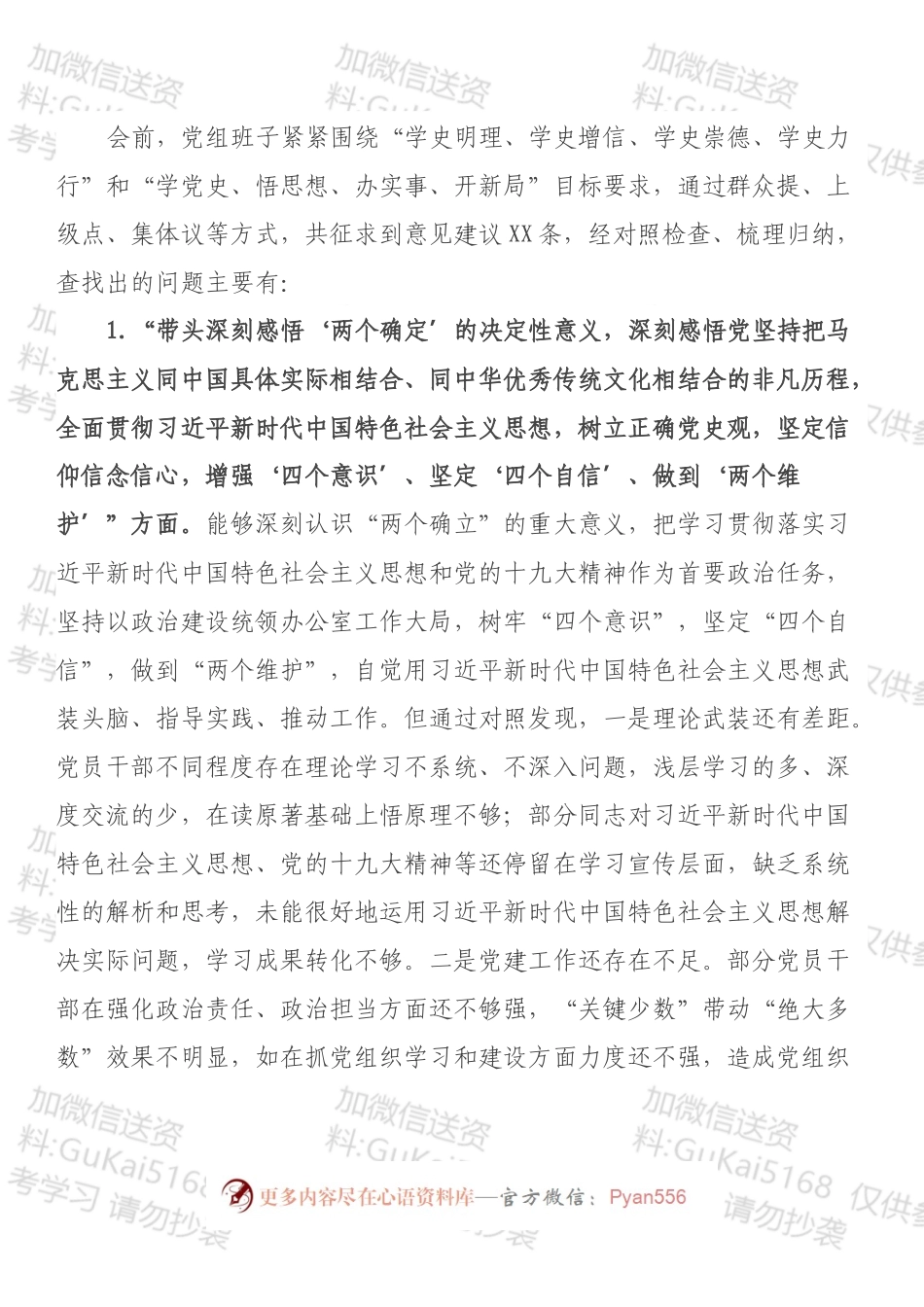 县政府办公室党组班子年末专题民主生活会对照检查材料（五个带头）.docx_第2页