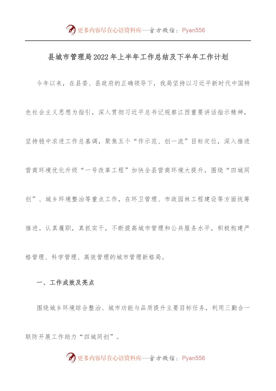 县城市管理局2022年上半年工作总结及下半年工作计划.docx_第1页