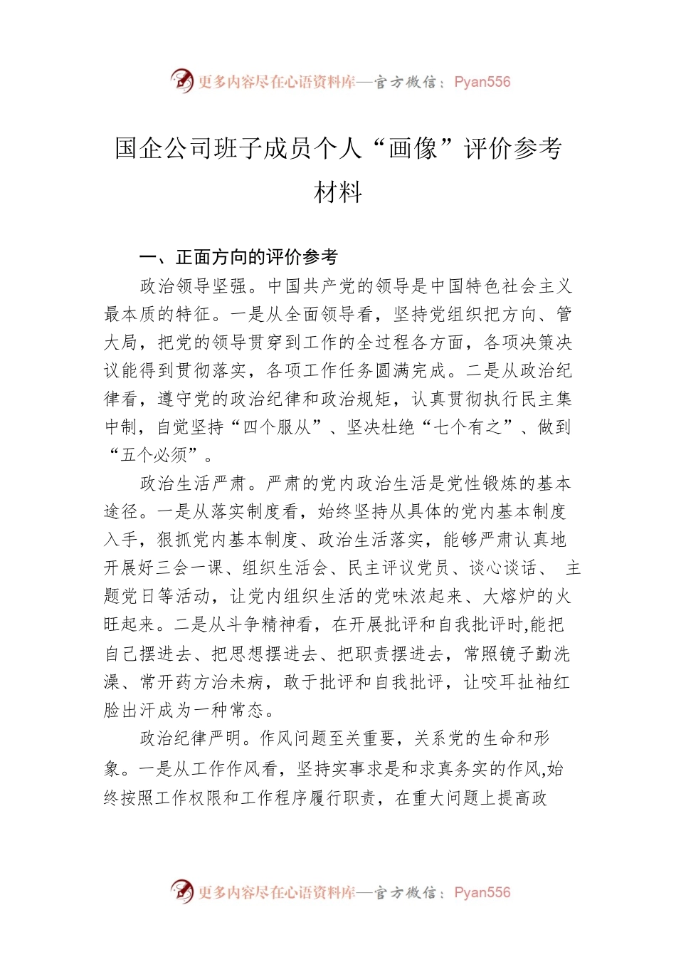 国企公司班子成员个人“画像”评价参考材料.docx_第1页