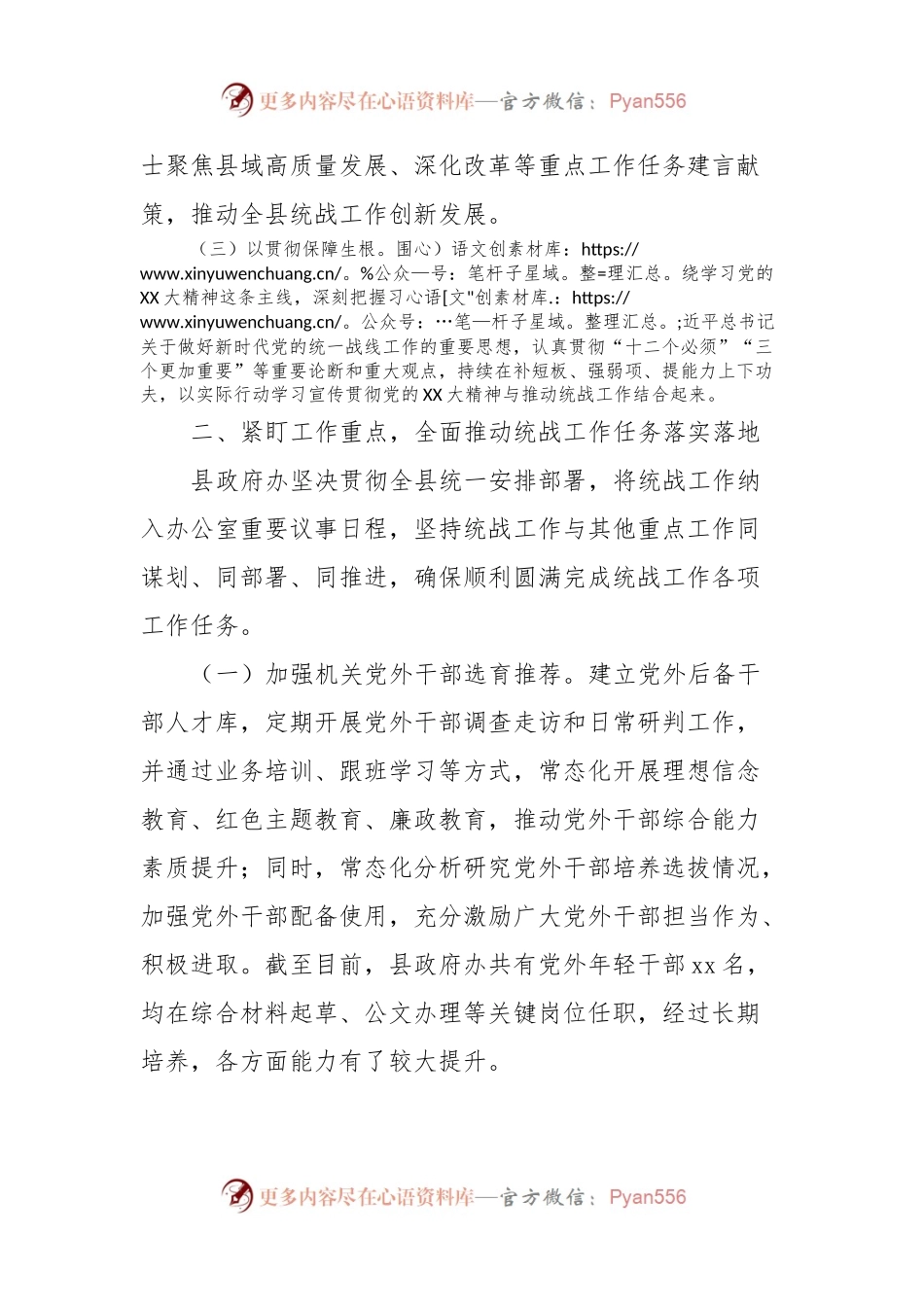 县政府办公室统战工作述职报告.docx_第2页