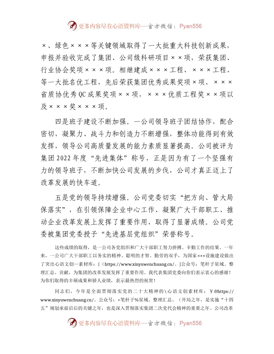 国企在下属公司党员大会上的讲话.docx_第2页