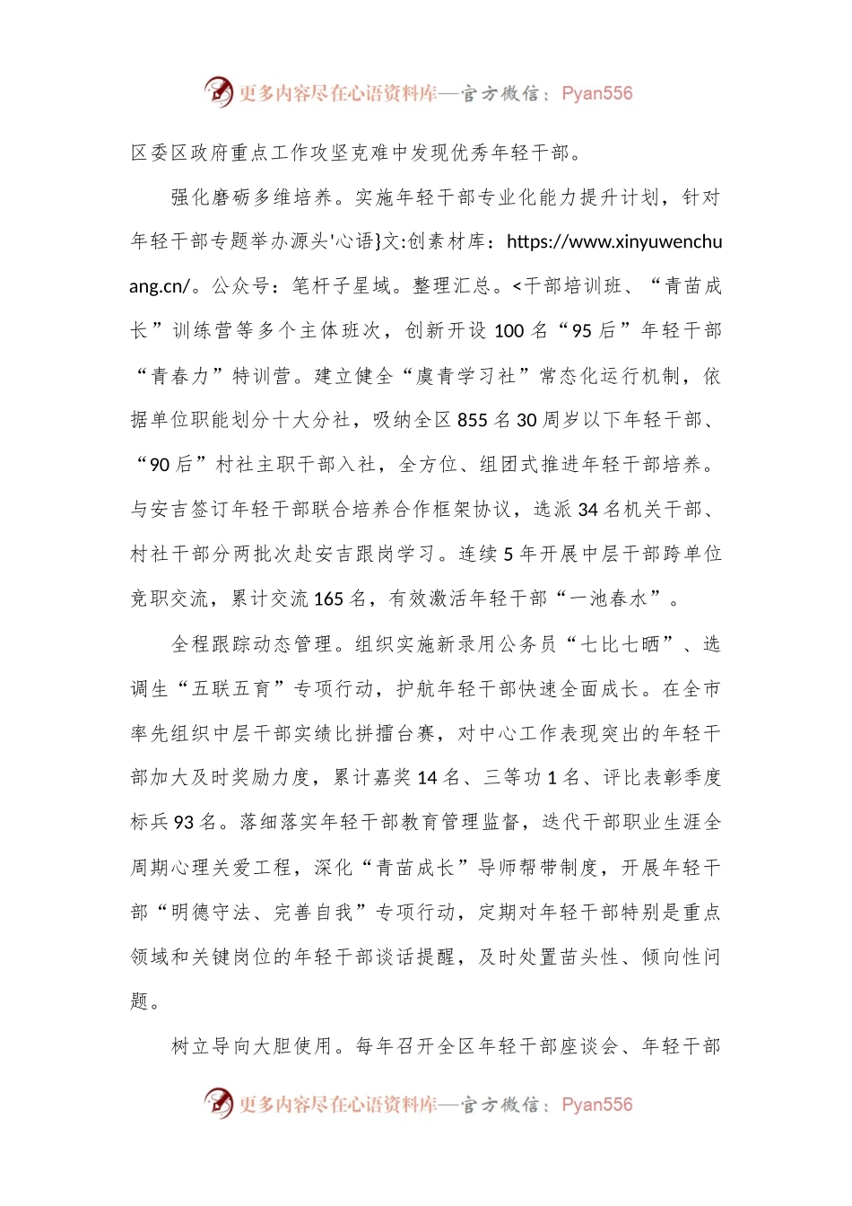 在2024年全市年轻干部选育管用全链条机制推进会上的汇报发言.docx_第2页