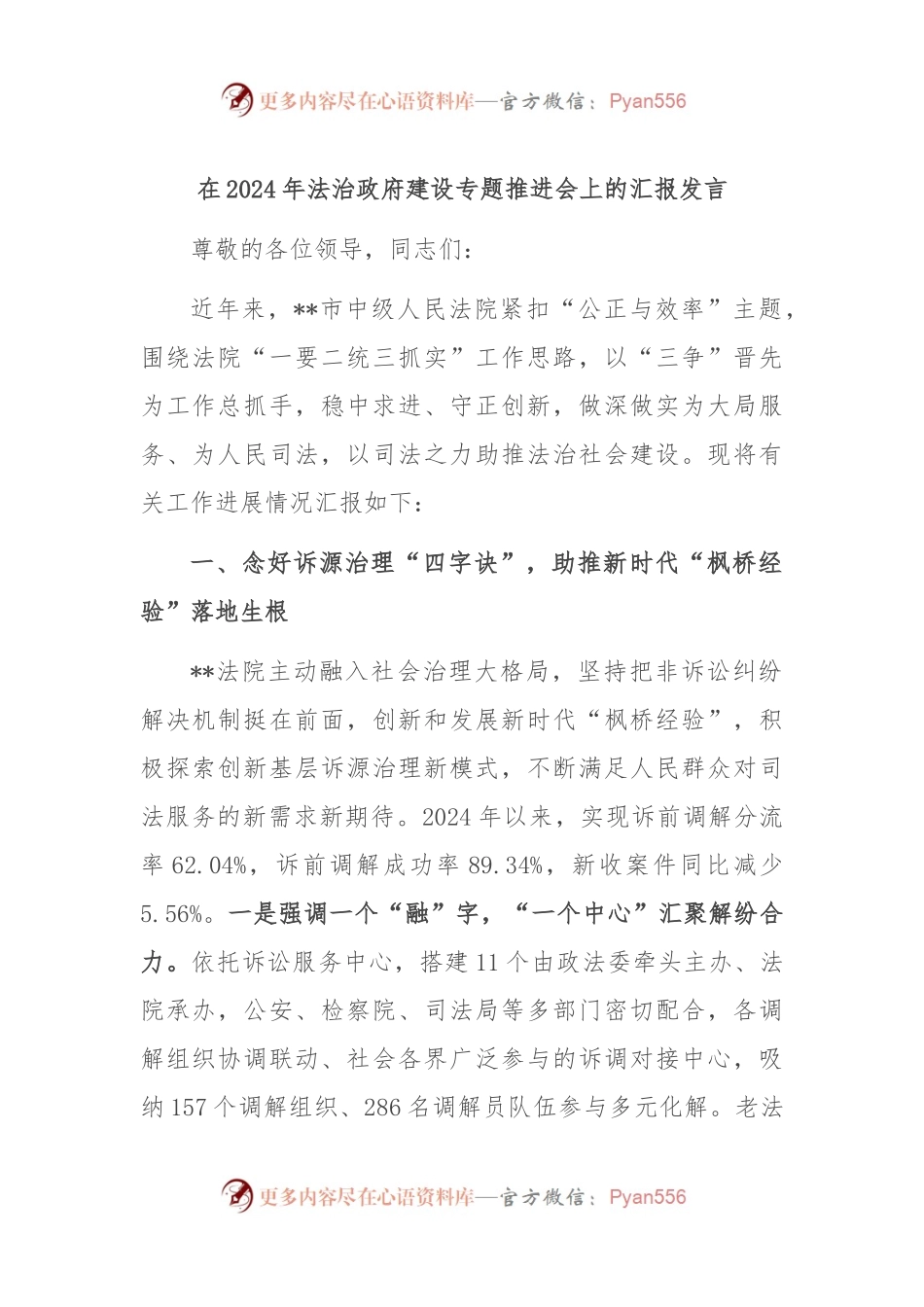 在2024年法治政府建设专题推进会上的汇报发言.docx_第1页